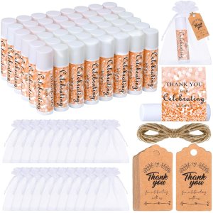 Heigble Juego de 50 bálsamos labiales para fiesta de boda, regalos de fiesta de despedida de soltera con purpurina sintética, recuerdos de boda a Heigble Juego de 50 bálsamos labiales para fiesta de boda, regalos de fiesta de despedida de soltera con purpurina sintética, recuerdos de boda a