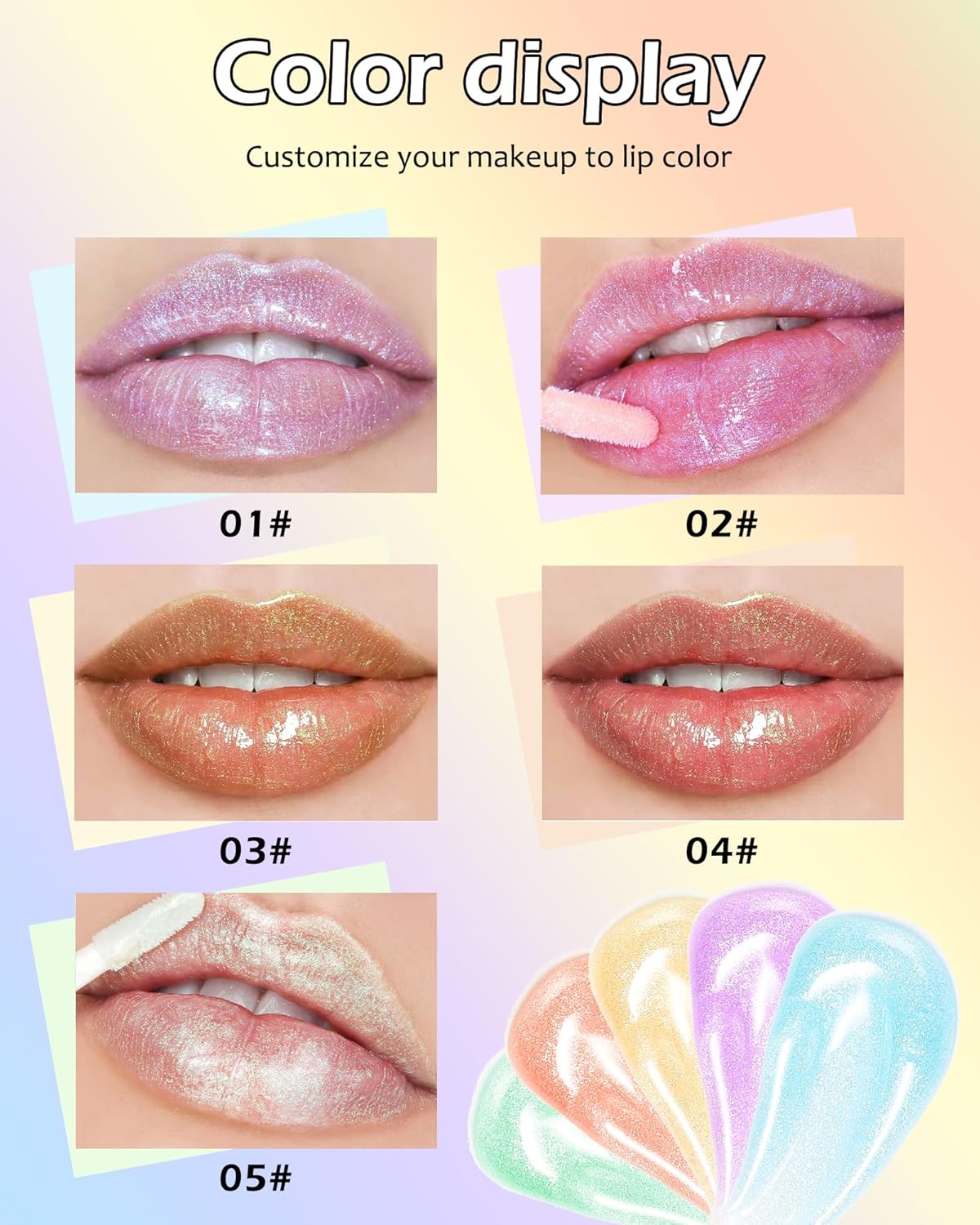 Brillo labial líquido con purpurina, lápiz labial brillante con diamante, aceite de labios brillante metálico, tinte de tinte de labios de alta