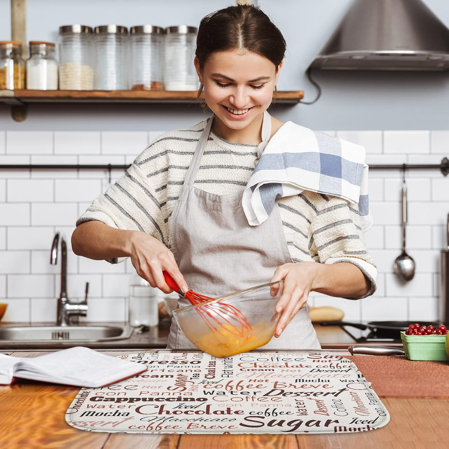 Tapete absorbente de secado de platos, almohadilla de microfibra para restaurante de café Fast Cafe Aroma Restaurant para encimera de cocina,