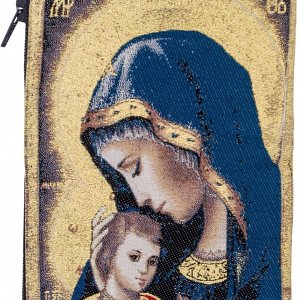 Bolsa de rosario bordada (grande, madre ortodoxa e niño con velo azul) Bolsa de rosario bordada (grande, madre ortodoxa e niño con velo azul)