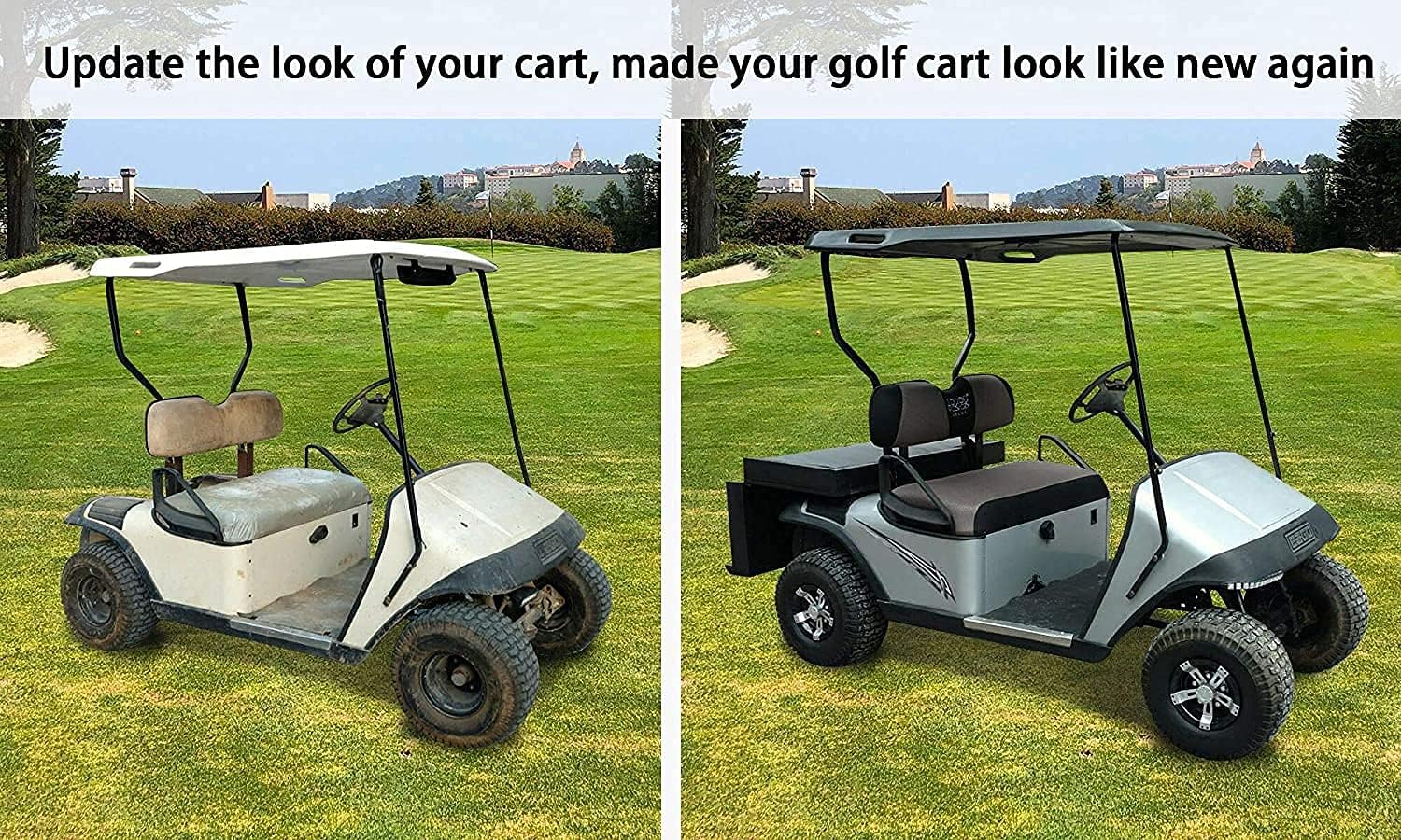 Juego de fundas de asiento delantero y trasero para carrito de golf para Club Car DS y EZGO RXV TXT, viste tu viejo asiento de carrito de golf –