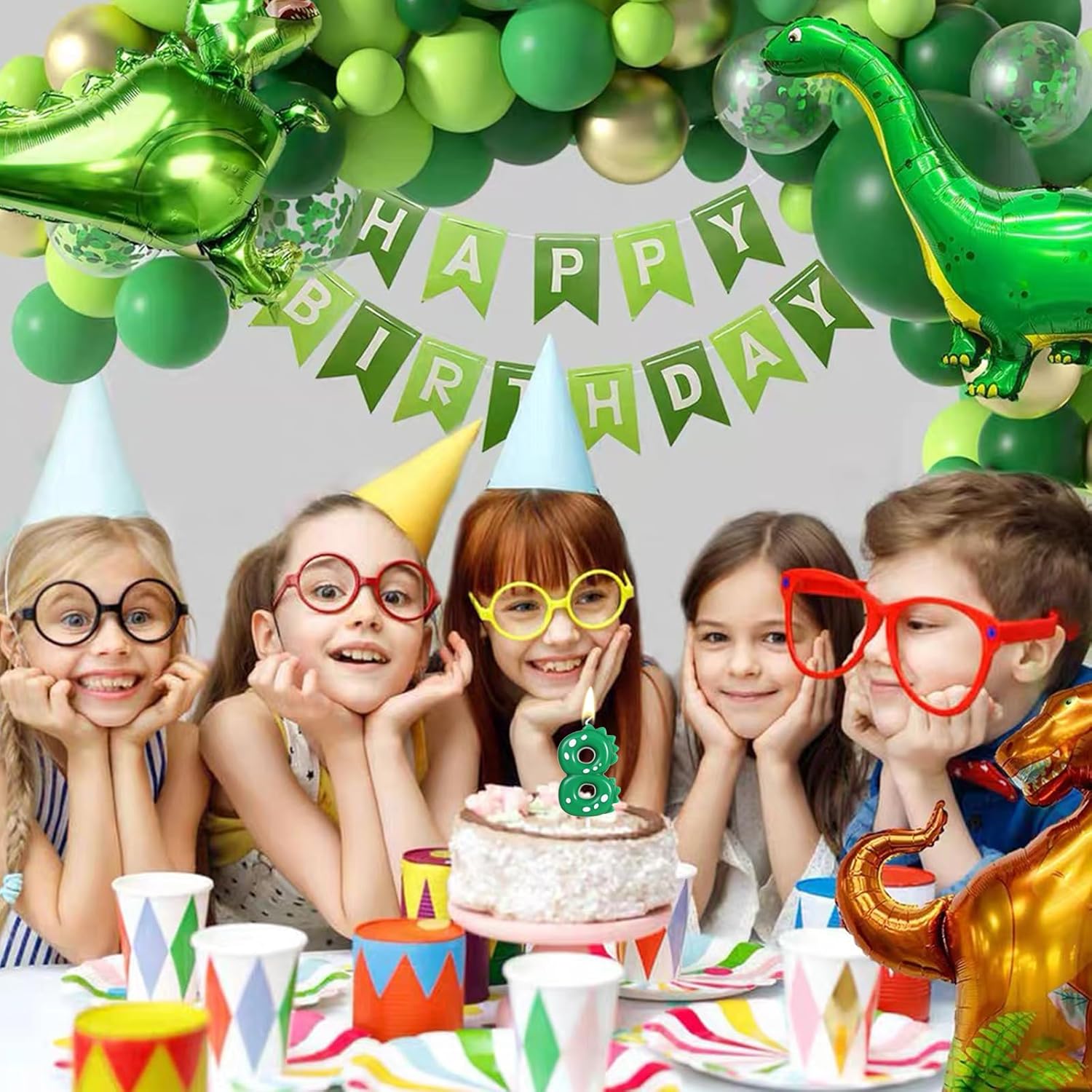 Vela verde de dinosaurio número 2 para decoración de fiesta de cumpleaños de niños, suministros de fiesta de dinosaurio de segundo cumpleaños,