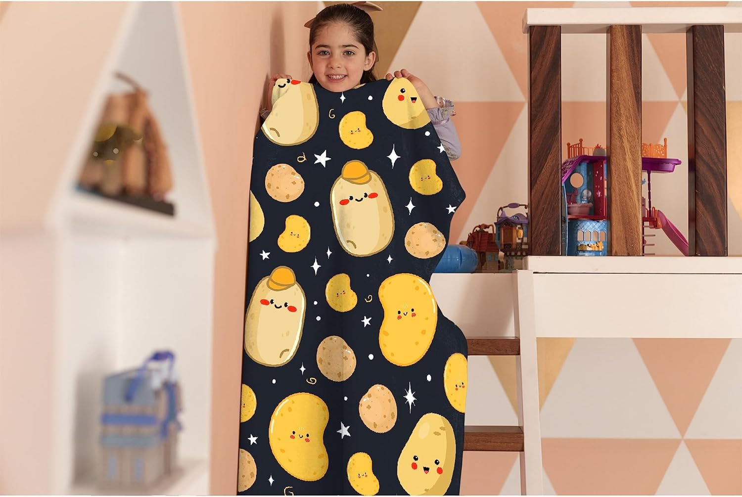 Manta de patatas de regalo para niñas y mujeres, manta súper suave y acogedora para sofá, cama, sofá, oficina, decoración para todas las estaciones,