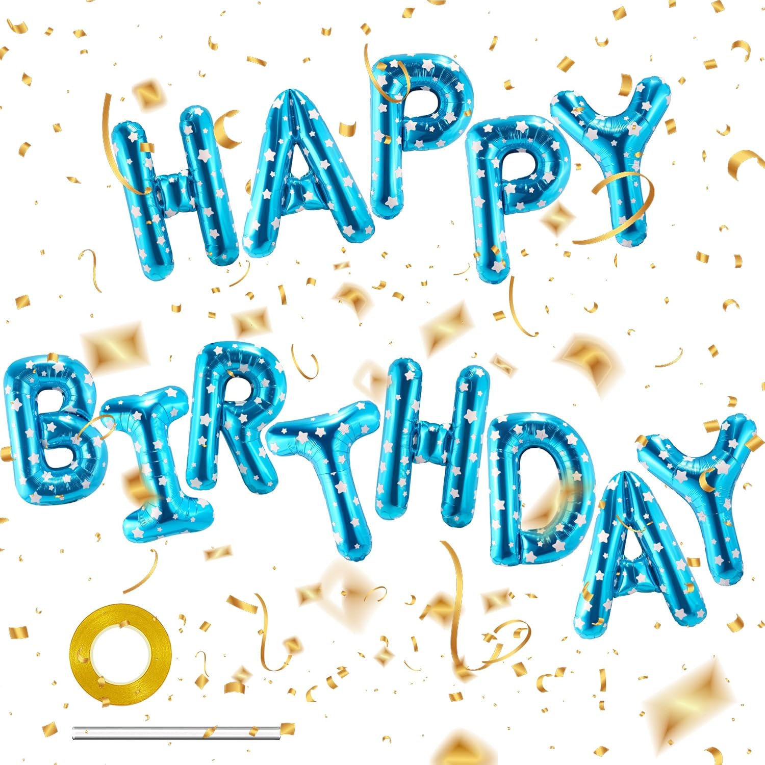 Cartel de feliz cumpleaños, 13 letras de papel de aluminio de Mylar de 16 pulgadas, globos para decoración de fiesta de cumpleaños para niños y