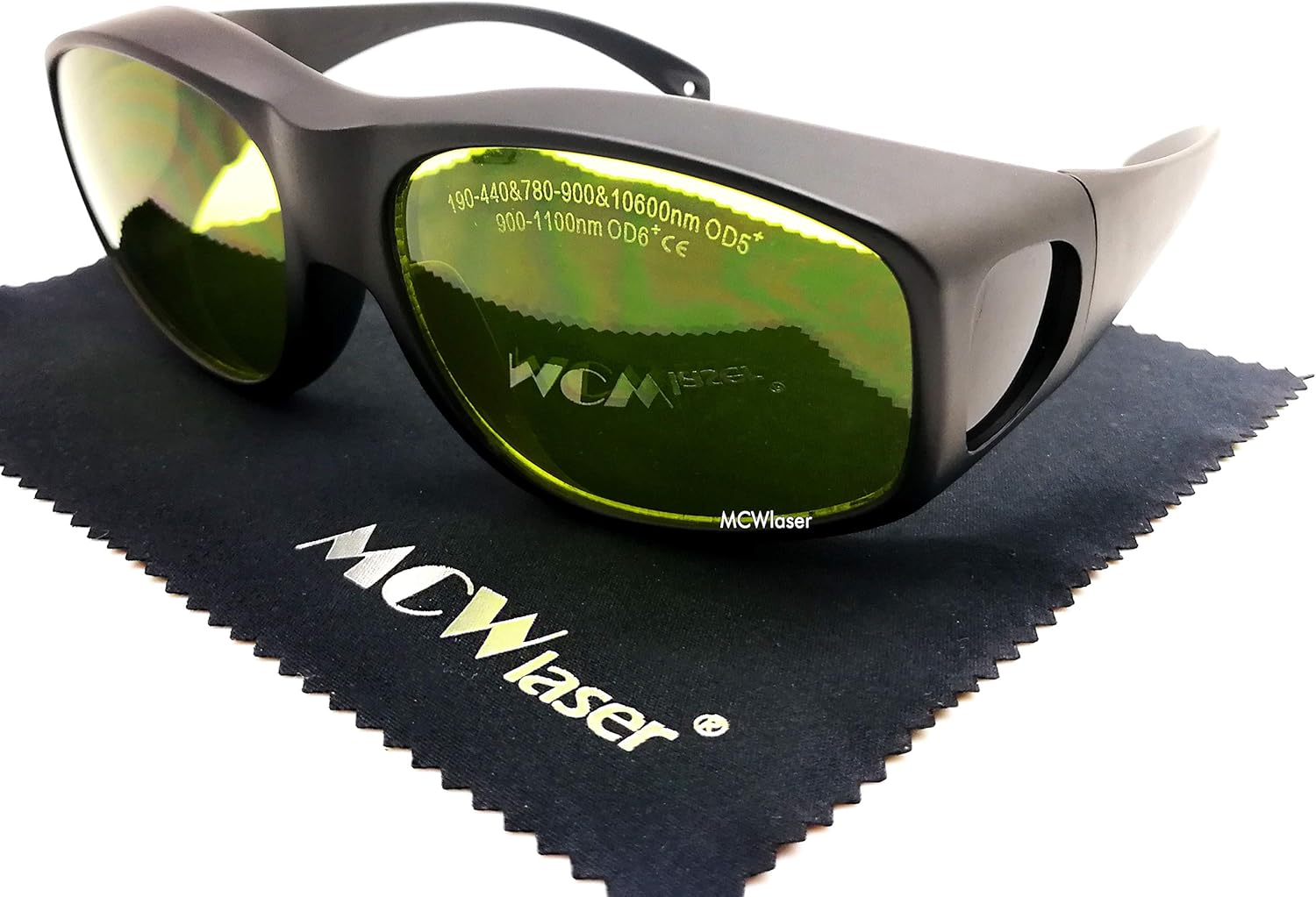 MCWlaser Gafas de seguridad láser para 190-440 y 780-900nm, 900-1100nm, 10600nm típico para 355nm 405nm 808nm 980nm 1064nm 10600nm EP-17 estilo 9
