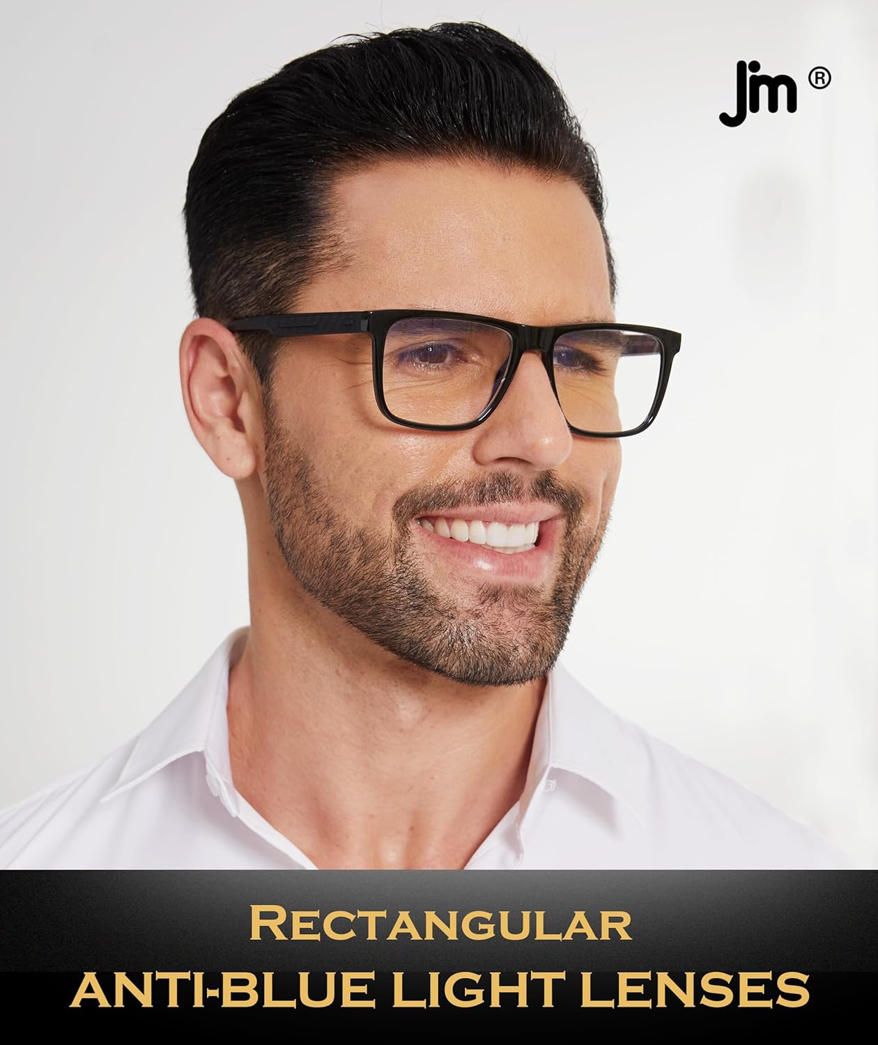 JM Paquete de 3 lentes de lectura con bloqueo de luz azul para hombres y mujeres, lectores rectangulares de computadora, anteojos antifatiga ocular