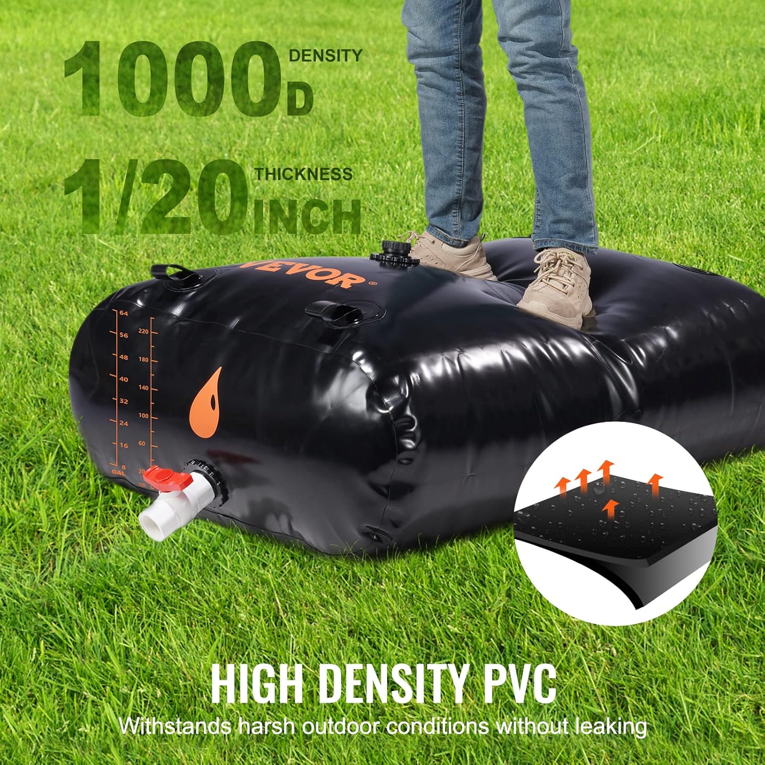 VEVOR Bomba de transferencia de agua de 115 V, bomba de utilidad, flujo más grande de 360 GPH, alta elevación de 46 pies, 110 HP y vejiga de