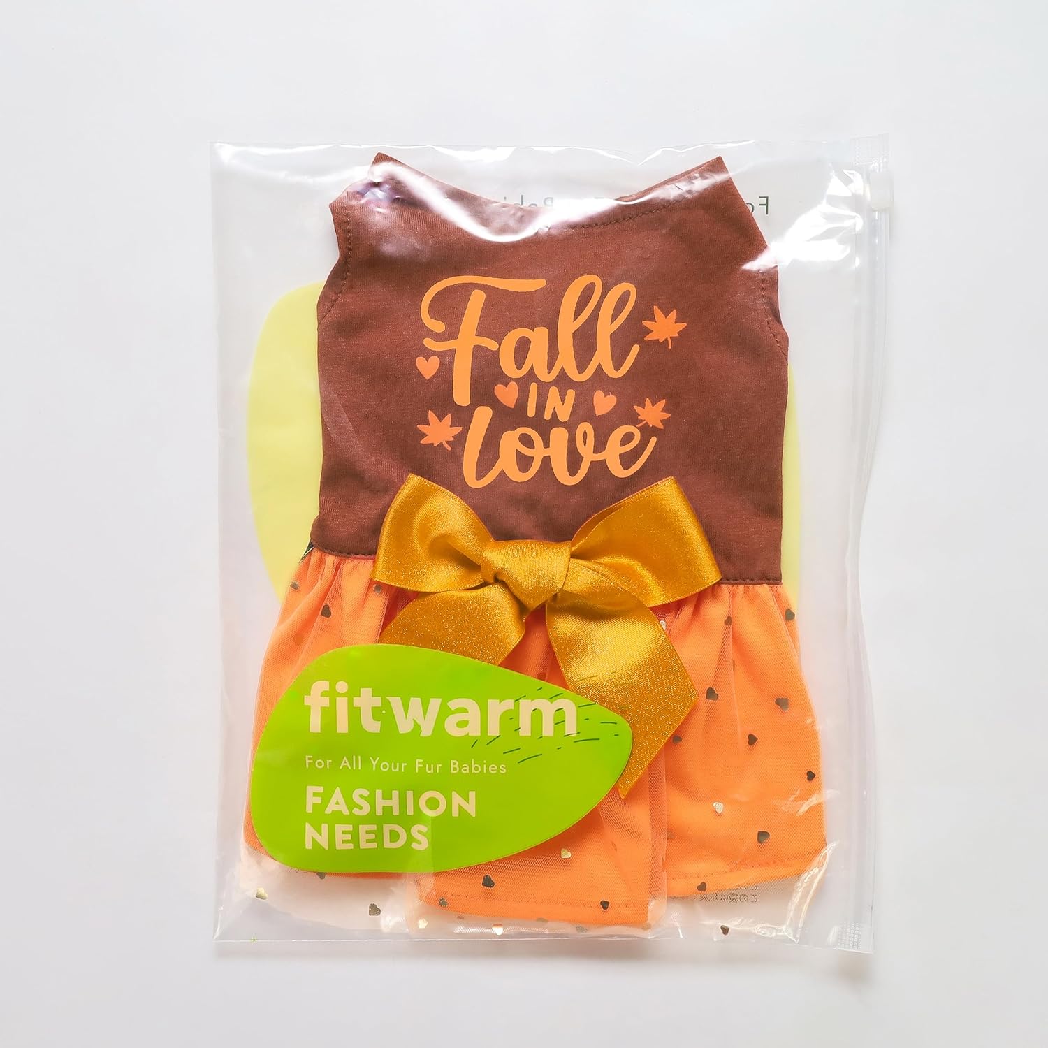 Fitwarm Vestido de perro de Acción de Gracias, ropa brillante para perros pequeños y niñas, vestido tutú para mascotas, traje de gato, marrón,