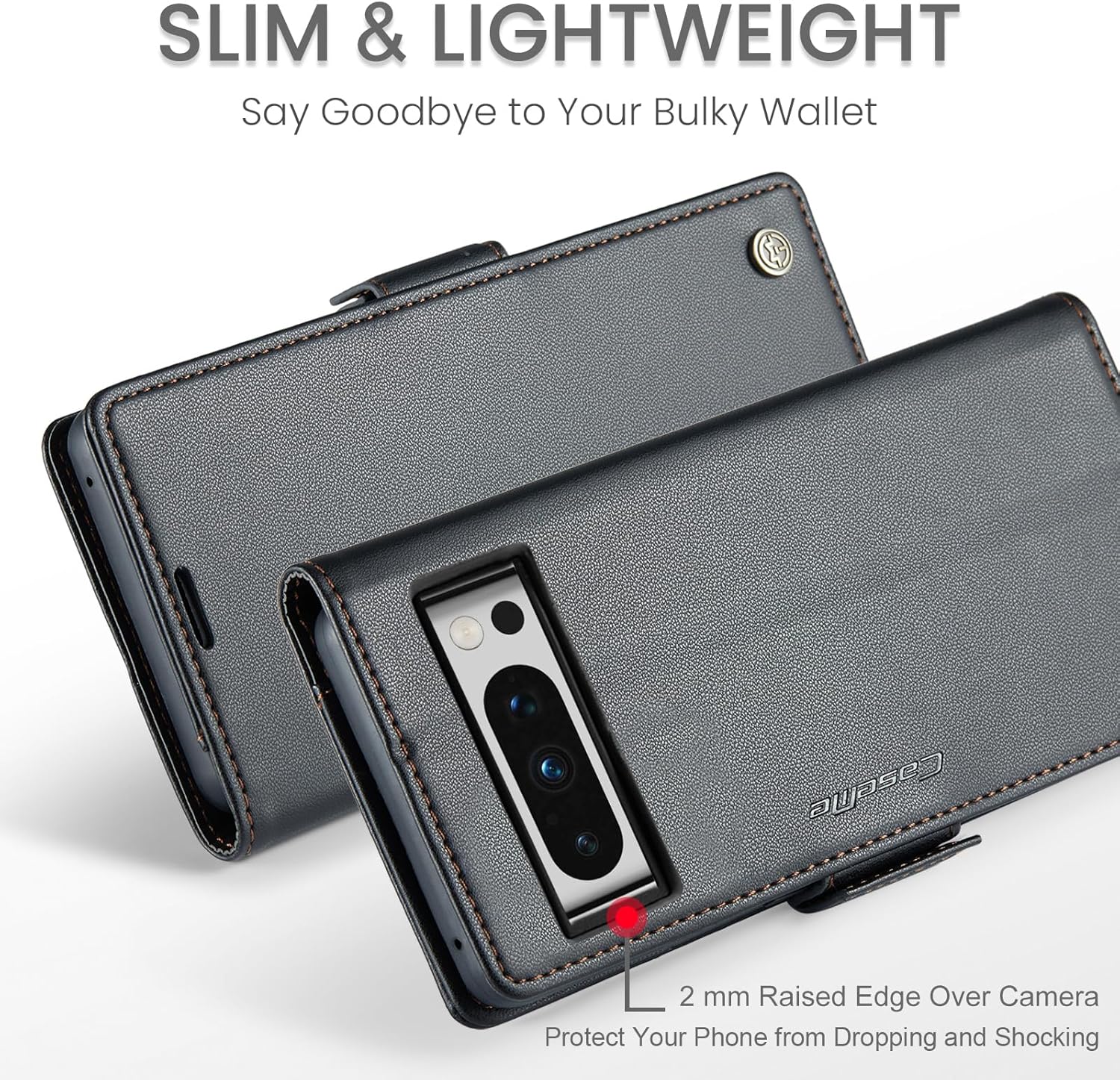 Funda para Google Pixel 8 Pro, bloqueo RFID Funda de piel sintética tipo cartera con tarjetero y soporte para tarjetas, funda de teléfono a prueba