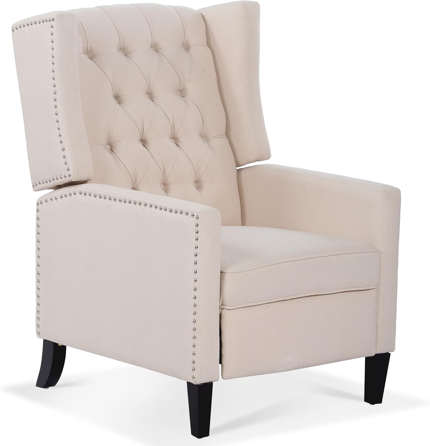 Wingback – Silla reclinable de tela, moderna con respaldo alto, cómoda silla de lectura, sillas con respaldo copetudo con brazos para dormitorio y