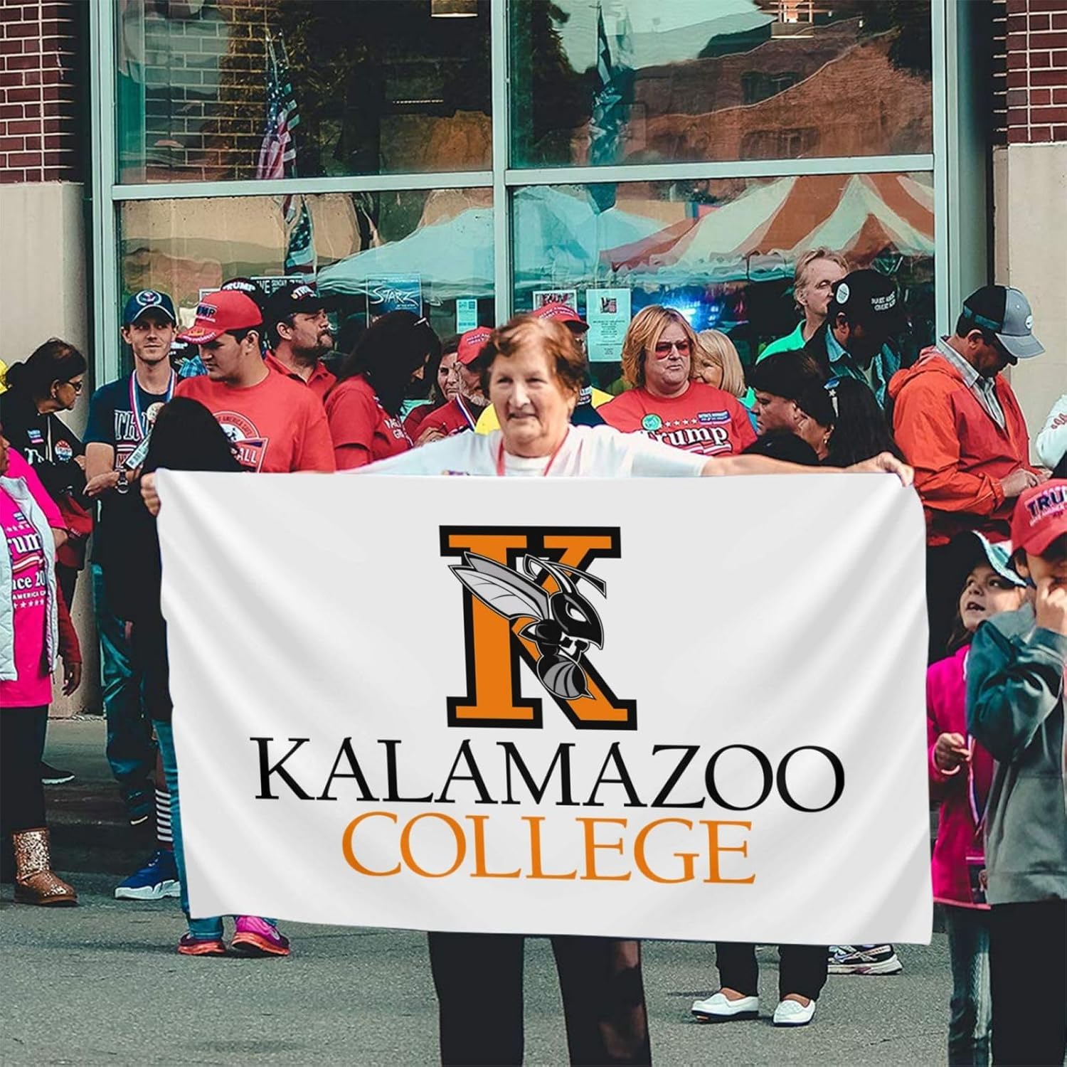 Kalamazoo – Bandera decorativa para exteriores con logotipo de la universidad, de 3 x 5 pies, bandera de jardín, bandera individual para exteriores