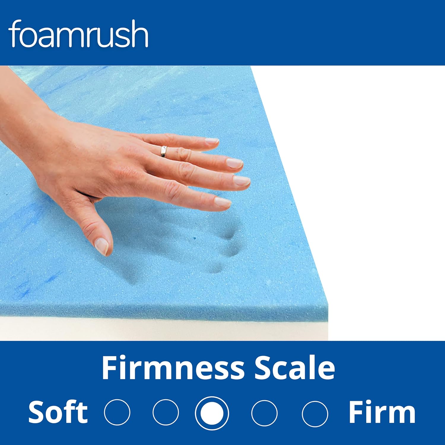 FoamRush Cojín de banco de espuma viscoelástica de gel frío de 6 x 24 x 72 pulgadas, repuesto de firmeza media (espuma de tapicería, reemplazo de