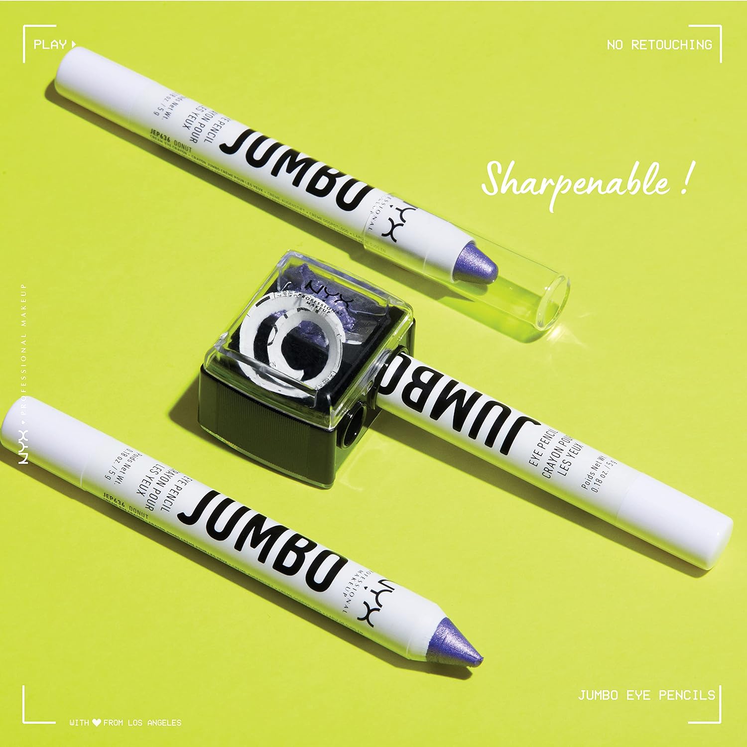 NYX PROFESSIONAL MAKEUP Lápiz de ojos tamaño jumbo, barra de sombra de ojos mezclable y lápiz delineador de ojos, color Donut (Lila)