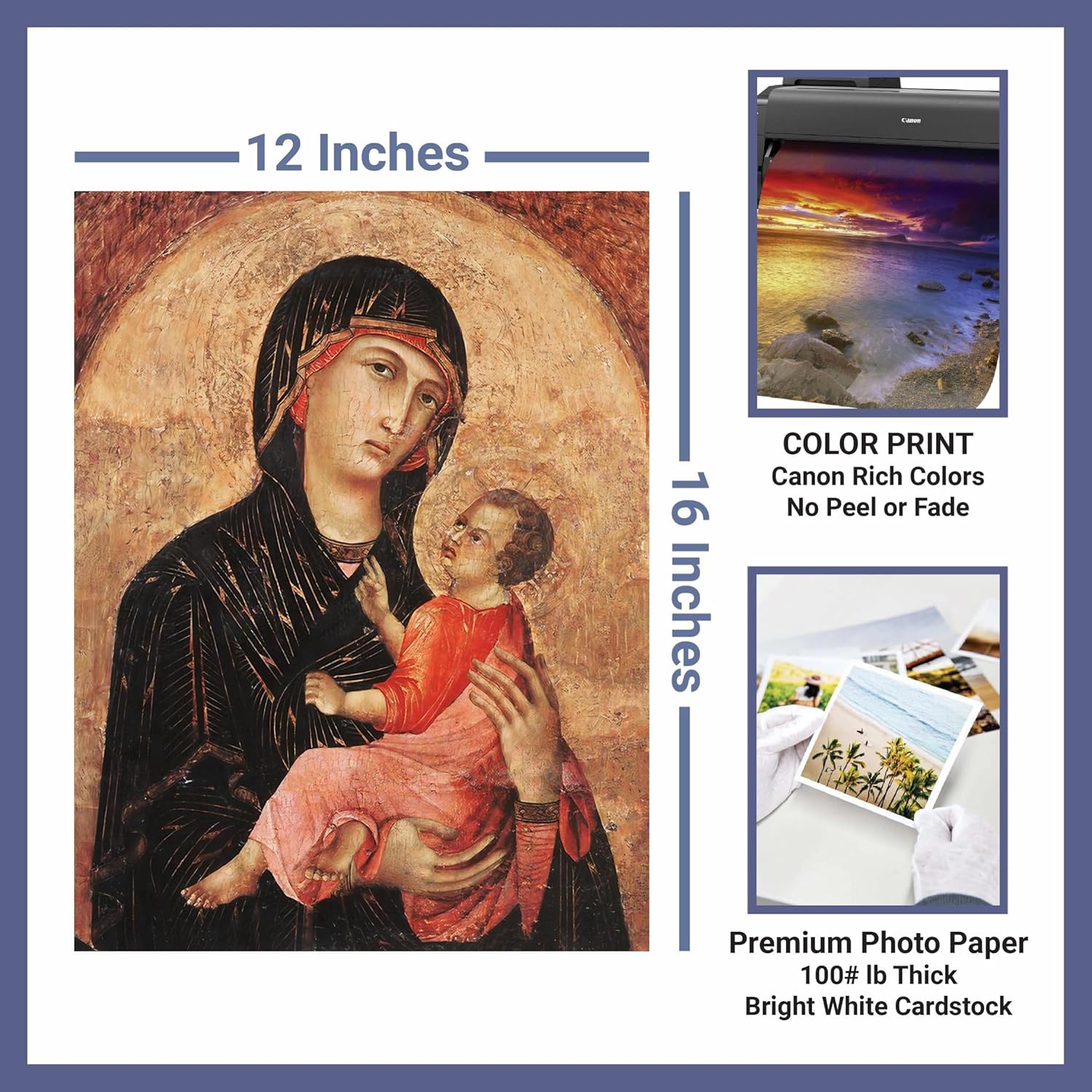 Madonna y el niño de la cabaña perdida de Duccio di Buoninsegna  Impresión sin marco  Reproducción de pinturas de obras de arte finas  Póster