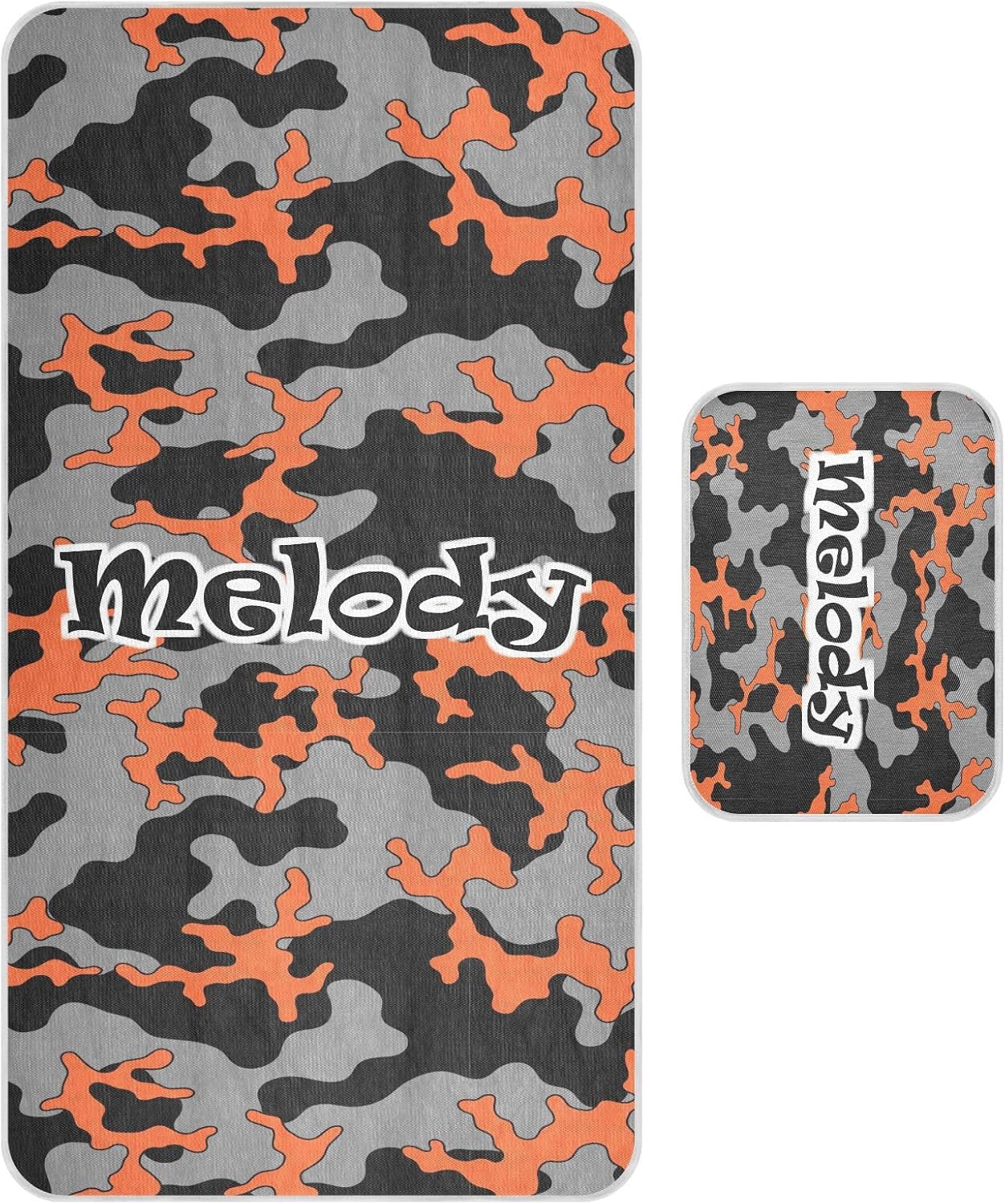 Custom Camouflage Black Orange Crib Mattress Protector Pad for Boys Girls Baby Ice Silk Mat Bed Mattress Protector Pad Cooling Mattress Topper for