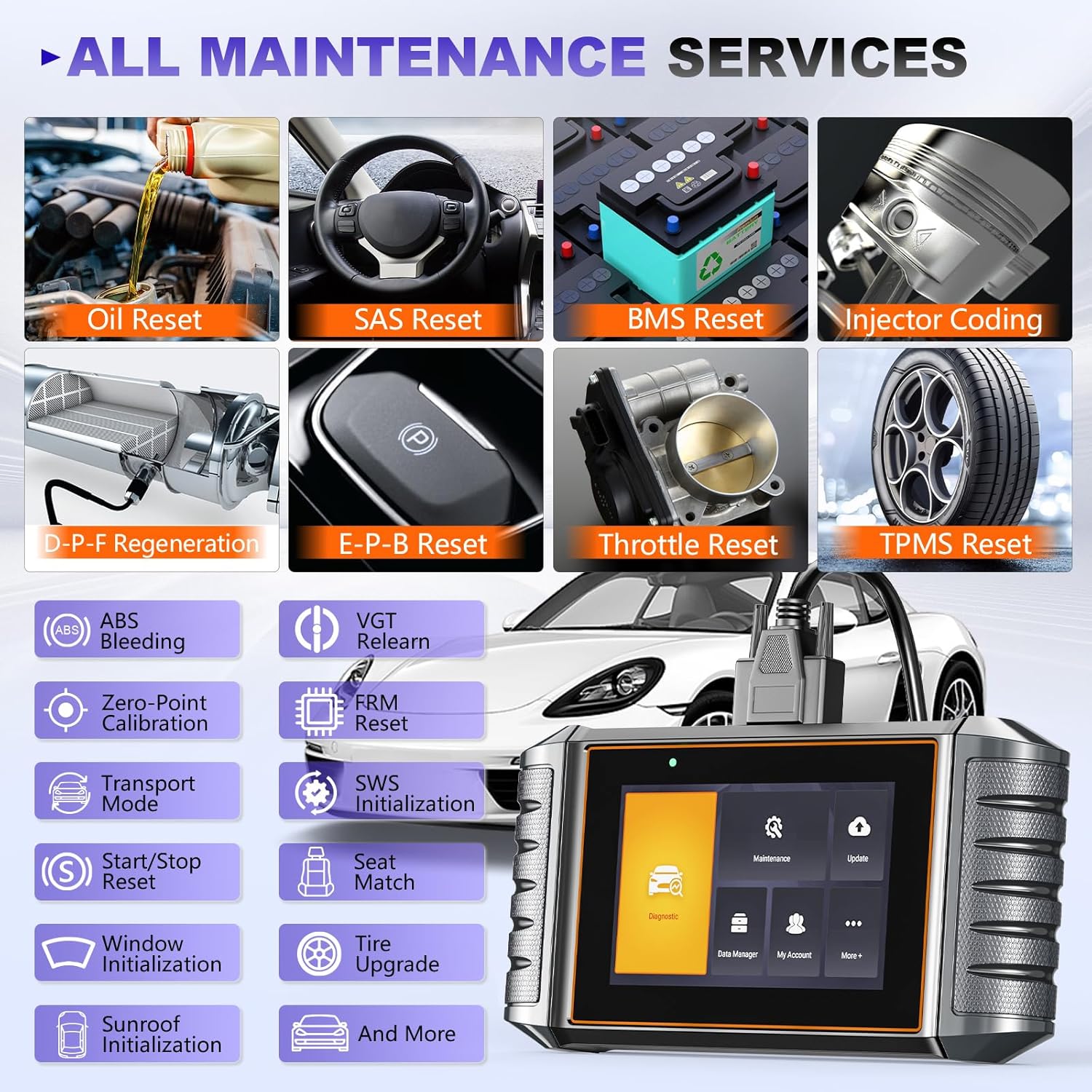 FOXWELL NT710 fit for Porsche Scan Tool Diagnostic Scanner, Upgraded NT510 Full System OBD2 Scanner Code Reader Bidirectional Control All