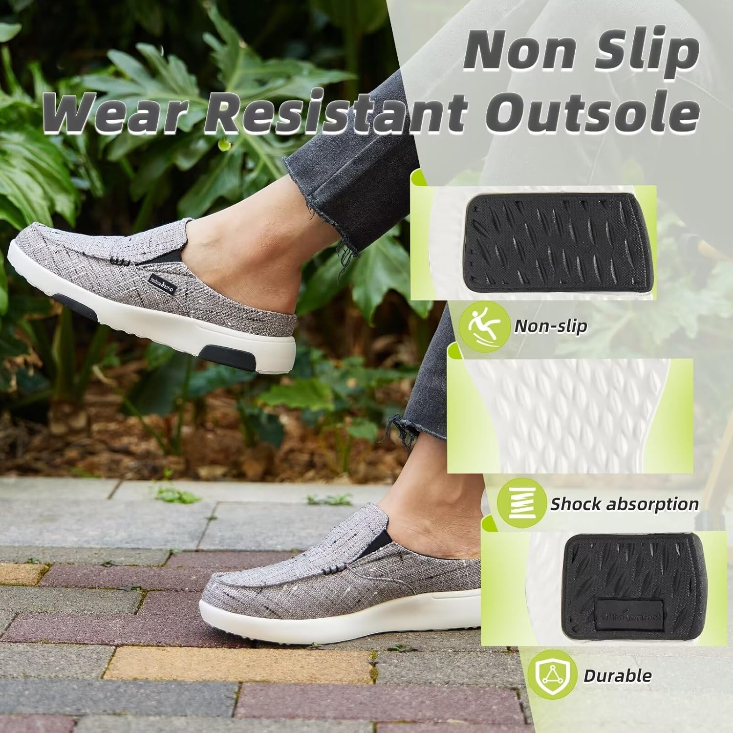 OrthoComfoot Mocasines ortopédicos sin cordones para mujer cómodas pantuflas con soporte de arco para fascitis plantar, zuecos ortopédicos de lona