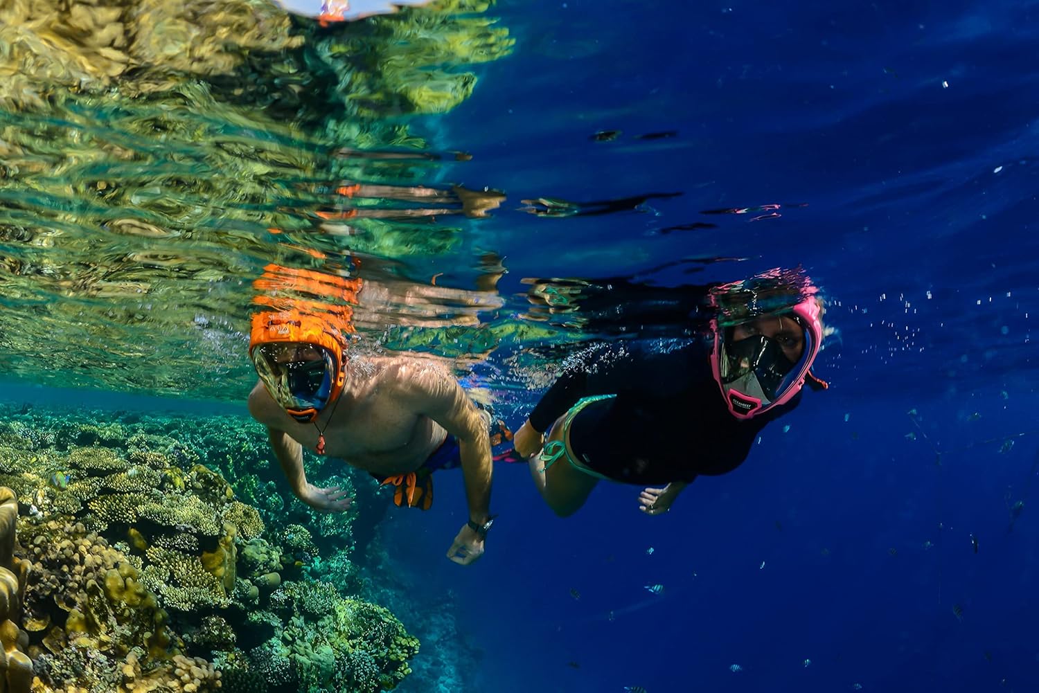 OCEAN REEF – Aria QR + Máscara de esnórquel de liberación rápida – Máscara de esnórquel de cara completa – Visión submarina de 180 grados – 8