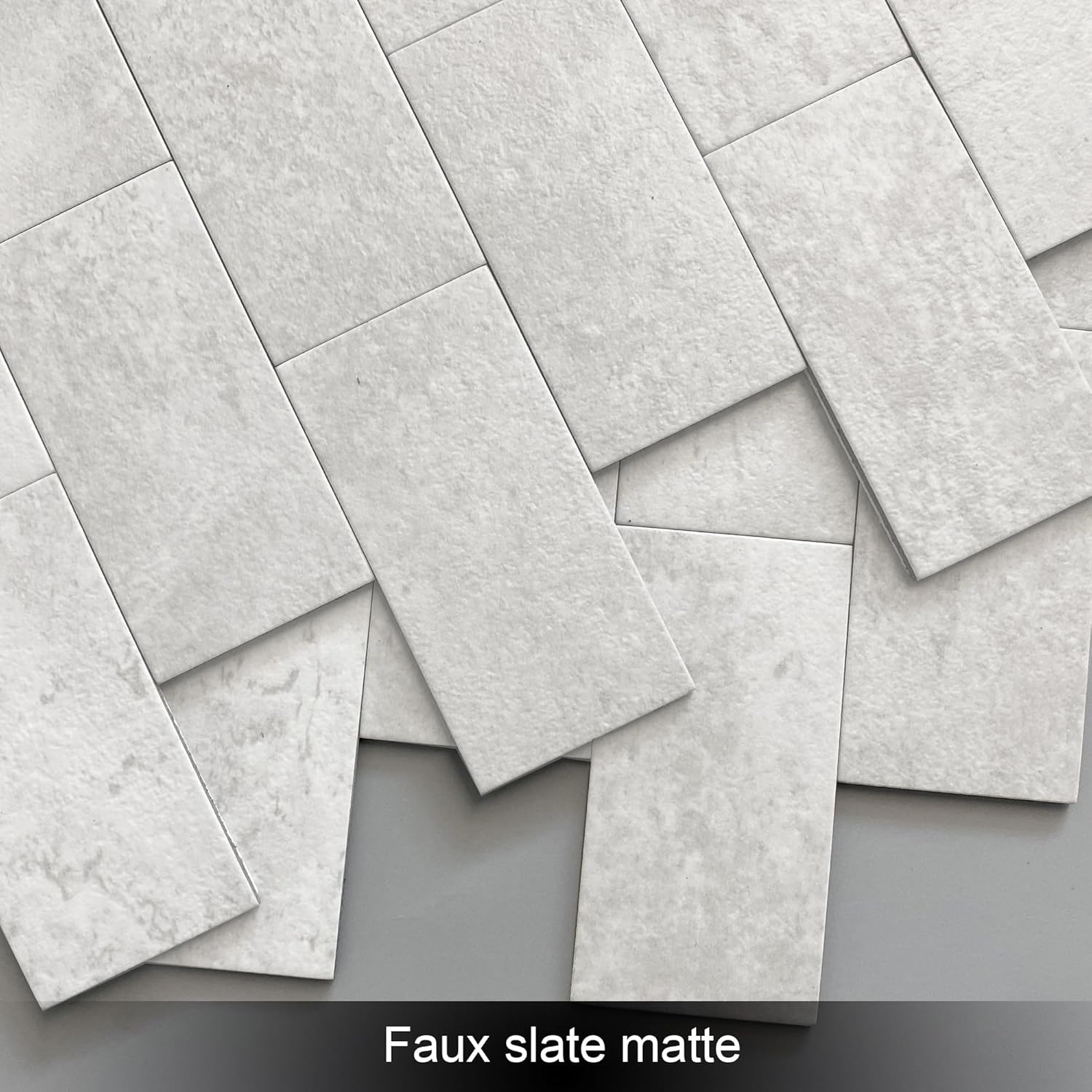 BeNice Azulejos de ducha para despegar y pegar para cocina, baño, azulejos de ducha impermeables (5 hojas, gris)
