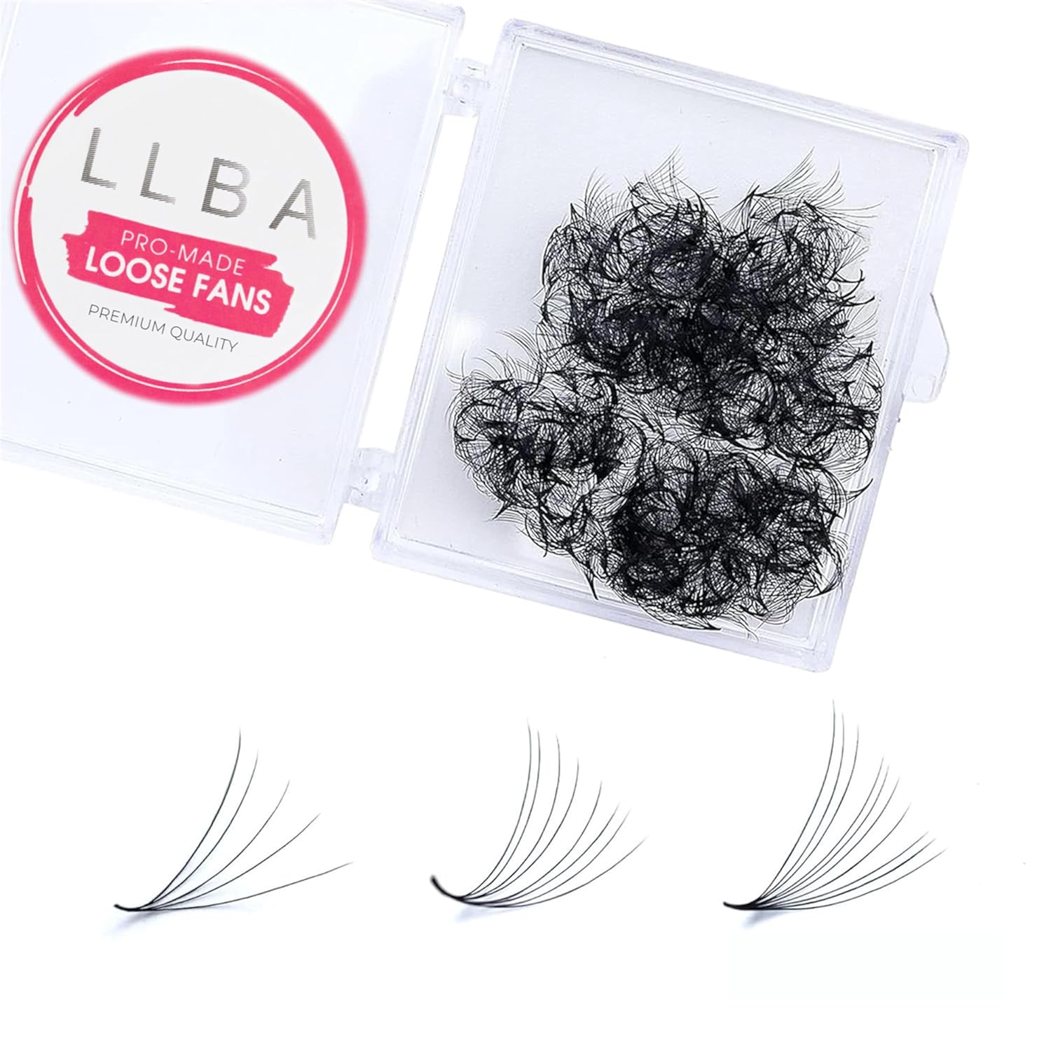 LLBA Promade Fans  Pestañas de volumen hechas a mano  Múltiples selecciones de 3D a 16D  C CC D DD L M Curl  Grosor 0.03  0.004 in  Longitud de 8 a