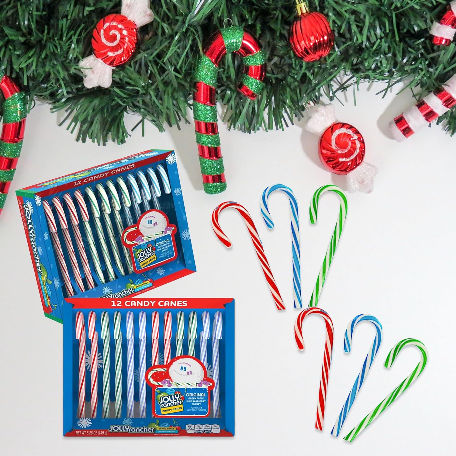 Jolly Rancher – Paquete de 2 bastones de caramelo (24 bastones de caramelo en total), bastones de caramelo de Navidad, bastones de caramelo a