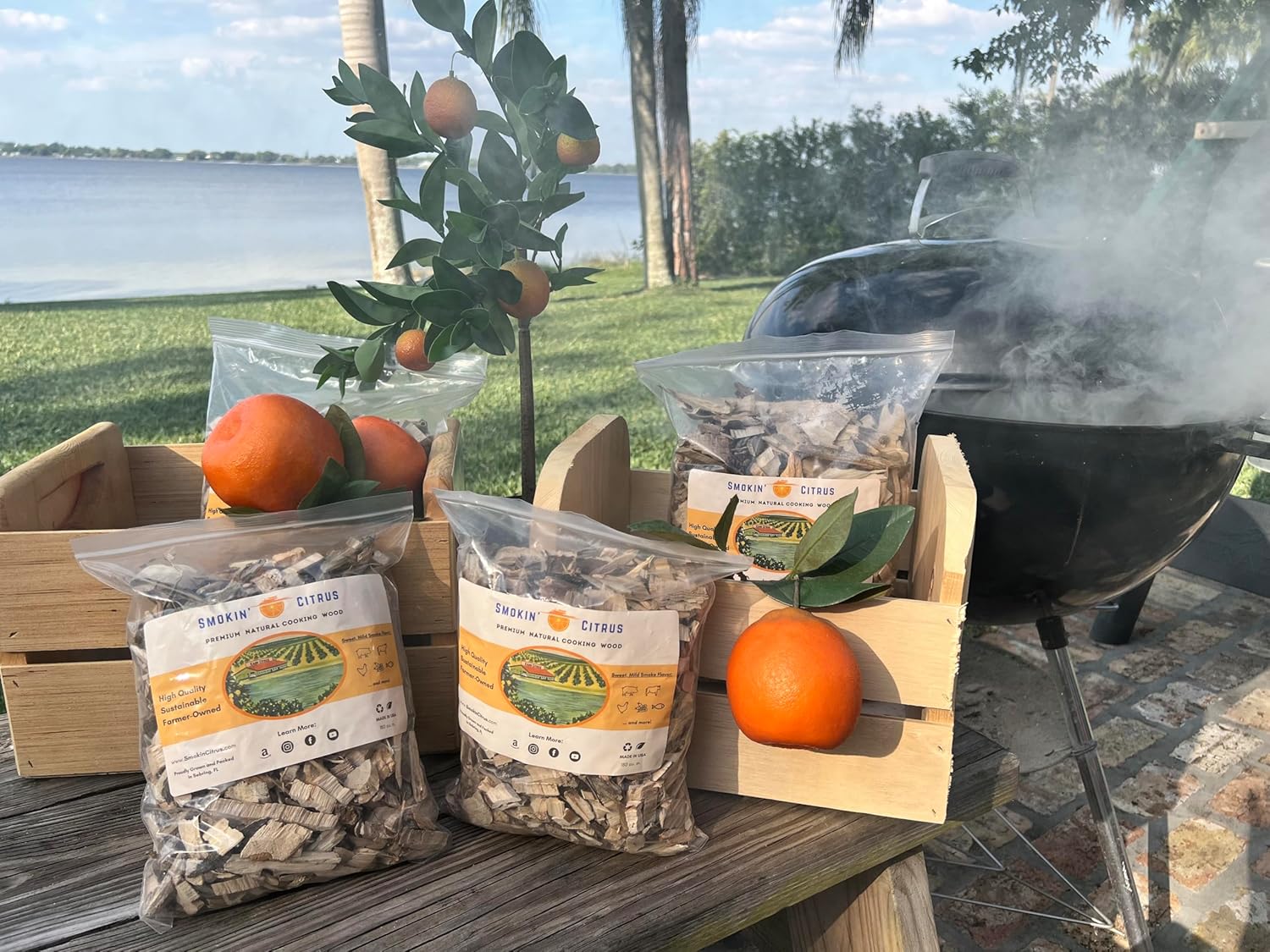 Smokin Citrus – Chips de madera cítrica natural de primera calidad para ahumador, parrilla, cóctel, virutas para ahumar, barbacoa sostenible,