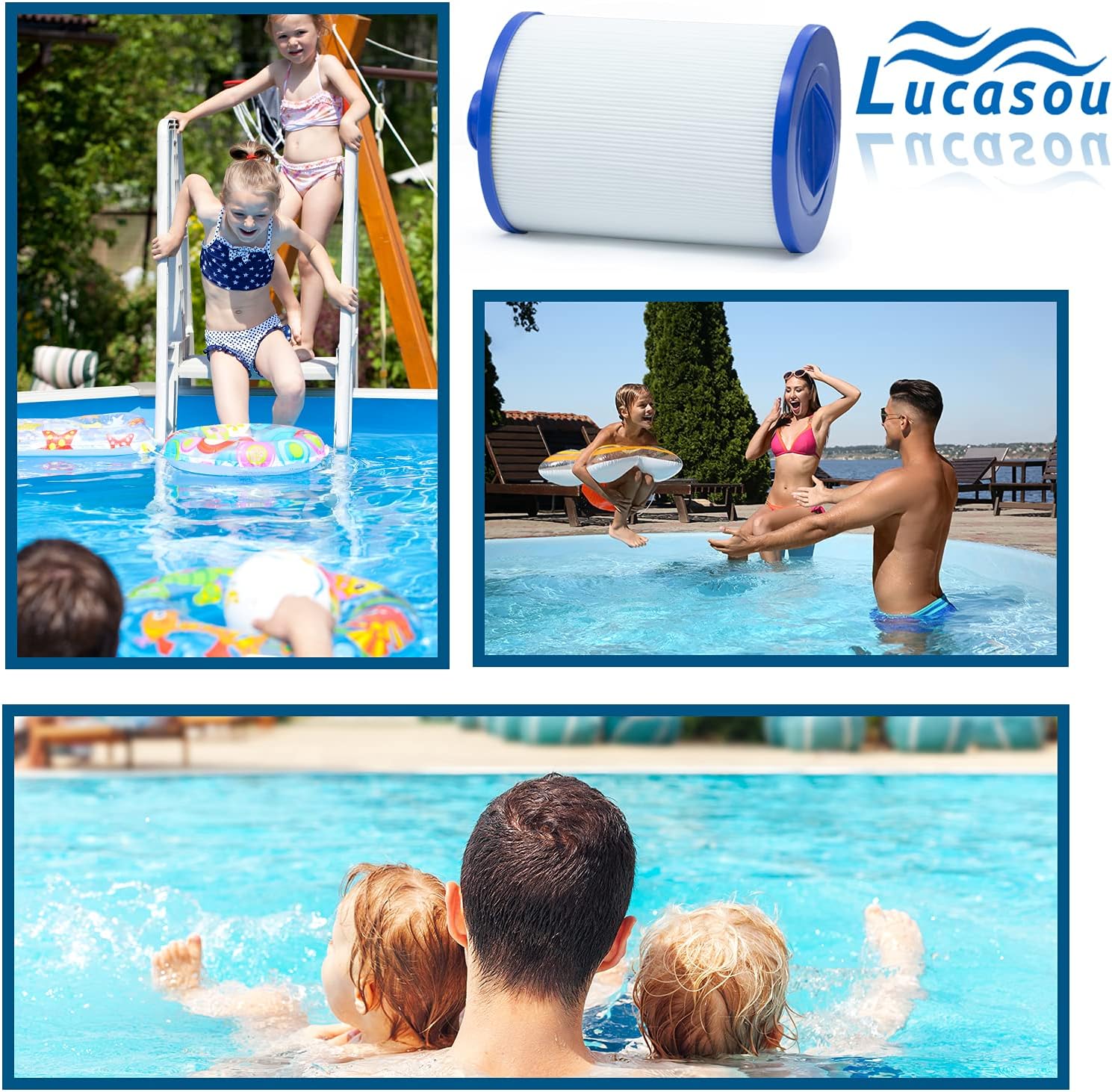 Lucasou Filtro de repuesto para spa Unicel 6CH-940, PWW50 para filtro de bañera de hidromasaje Pleatco, filtro de spa Pleatco PWW50P3 para Filbur