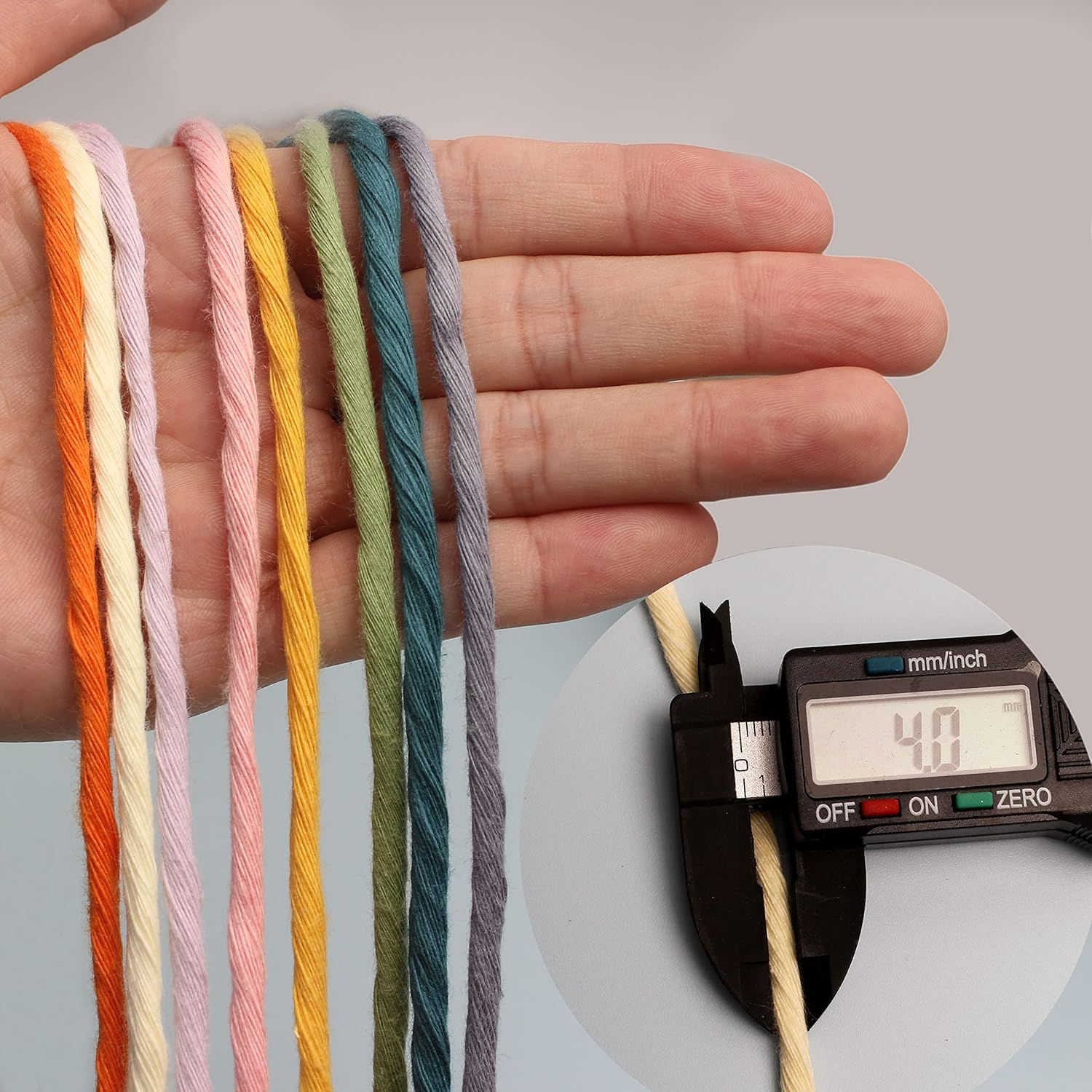 Cuerda de macramé de un solo hilo de 0.157 in, cuerda de algodón colorido para colgar en la pared, ganchos de plantas, para manualidades (rojo)