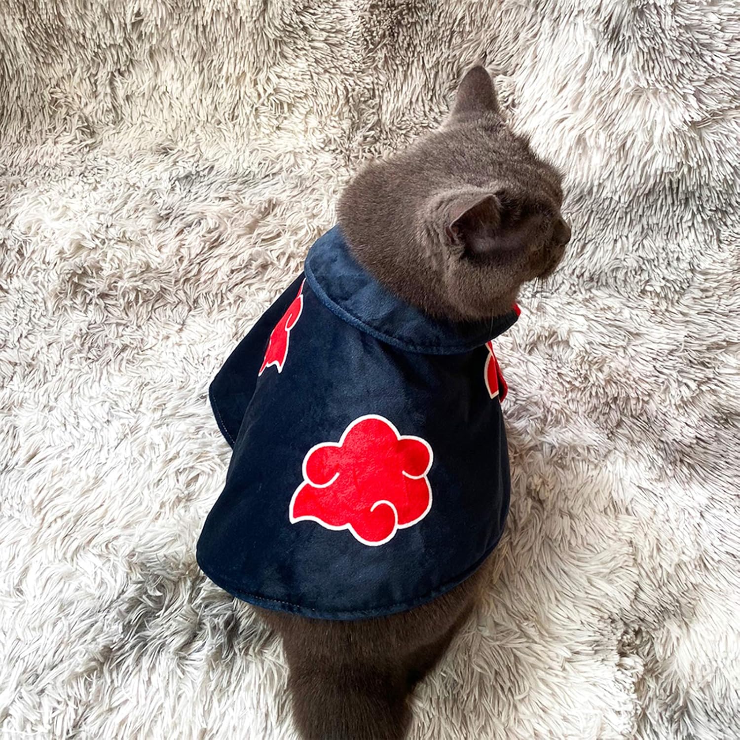 Disfraz de capa de gato de animé de Halloween, ropa para mascotas, cachorro cosplay, capa de ninja de felpa de Navidad, linda capa para disfraz de