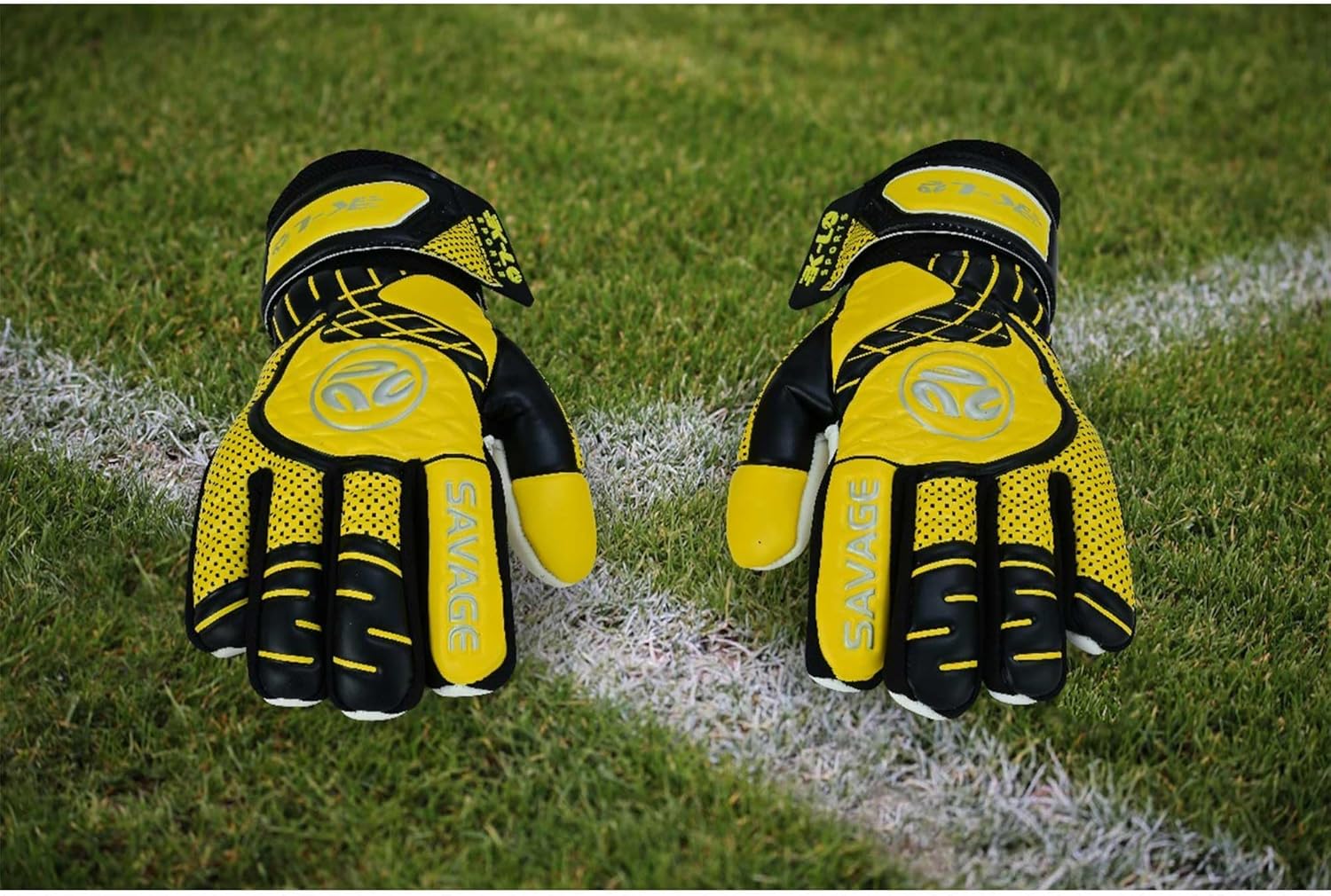 K-LO Guantes de portero Guantes de portero de fútbol Savage Rise (unisex, juvenil, niños y adultos)  Salvajes de dedos para protección  Palma de