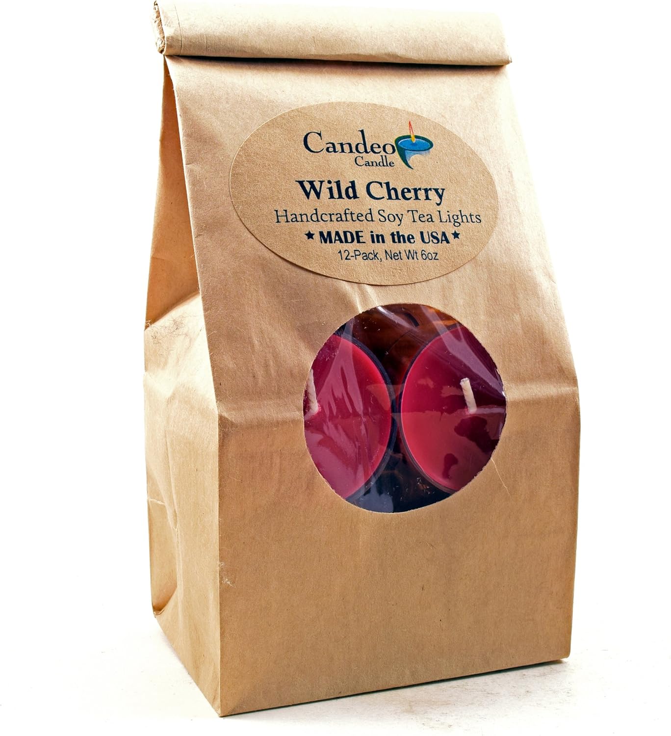 Velas perfumadas de cereza silvestre, velas de soja, paquete de 12 unidades, altamente perfumadas, hechas a mano en los Estados Unidos, aroma de