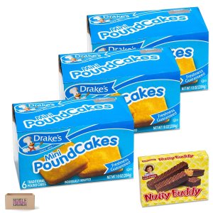 Drake’s Mini Pound Cake (3, cajas de 6 unidades) Maíz dulce y salado (5.5 onzas) Incluido por Noblecrunch 4 artículos en total Drake’s Mini Pound Cake (3, cajas de 6 unidades) Maíz dulce y salado (5.5 onzas) Incluido por Noblecrunch 4 artículos en total