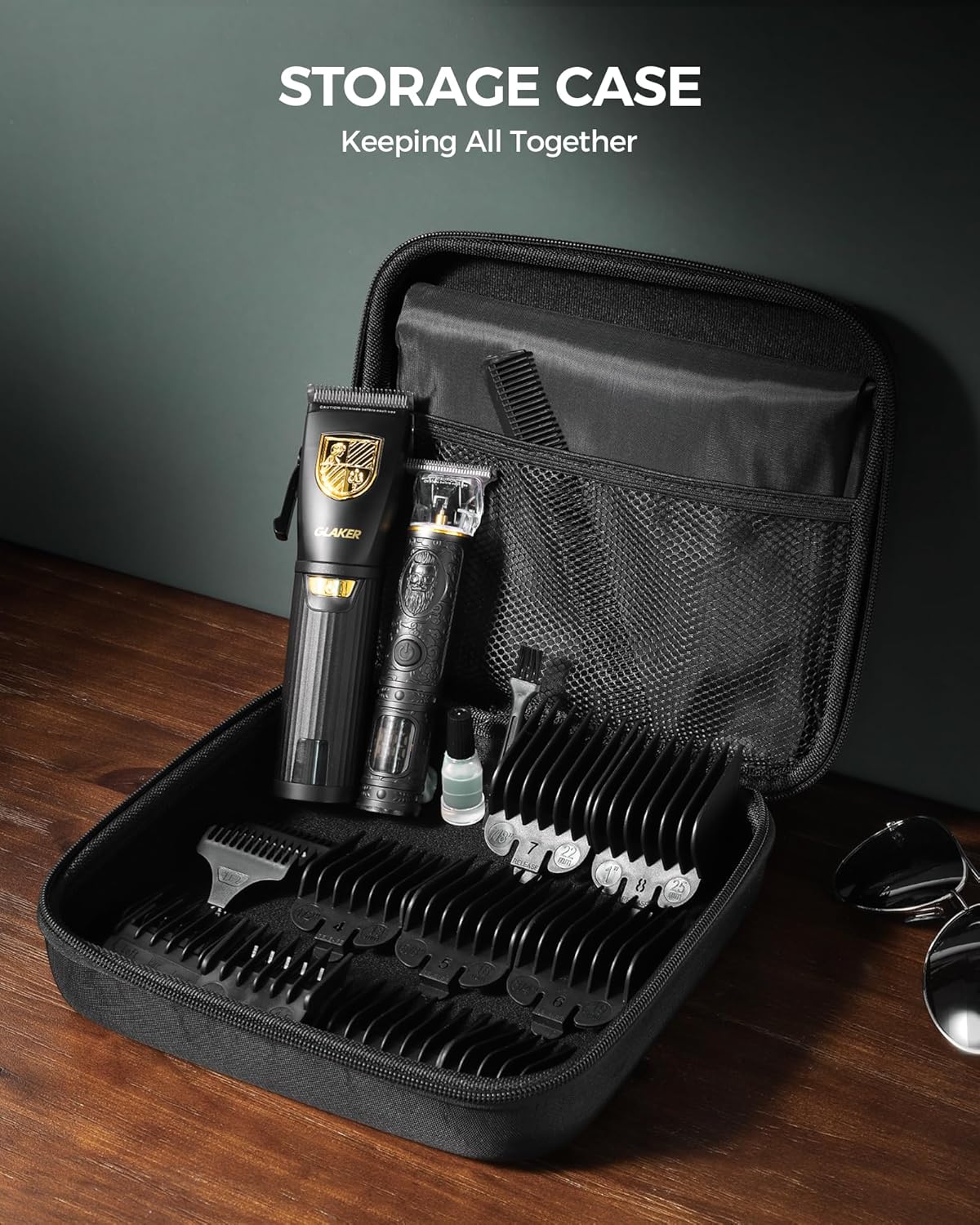 GLAKER Cortapelos para hombres profesionales, cortapelos inalámbricos para cortar cabello, kit de recortadora de pelo para hombre con pantalla LED,