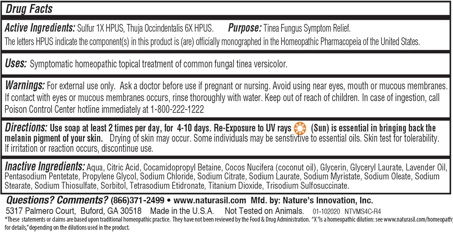 Naturasil Natural Treatment Tinea Versicolor - Jabón 10 de azufre También ayuda a aliviar la candida y la onicomicosis Barra de 4 onzas Paquete - Imagen 3