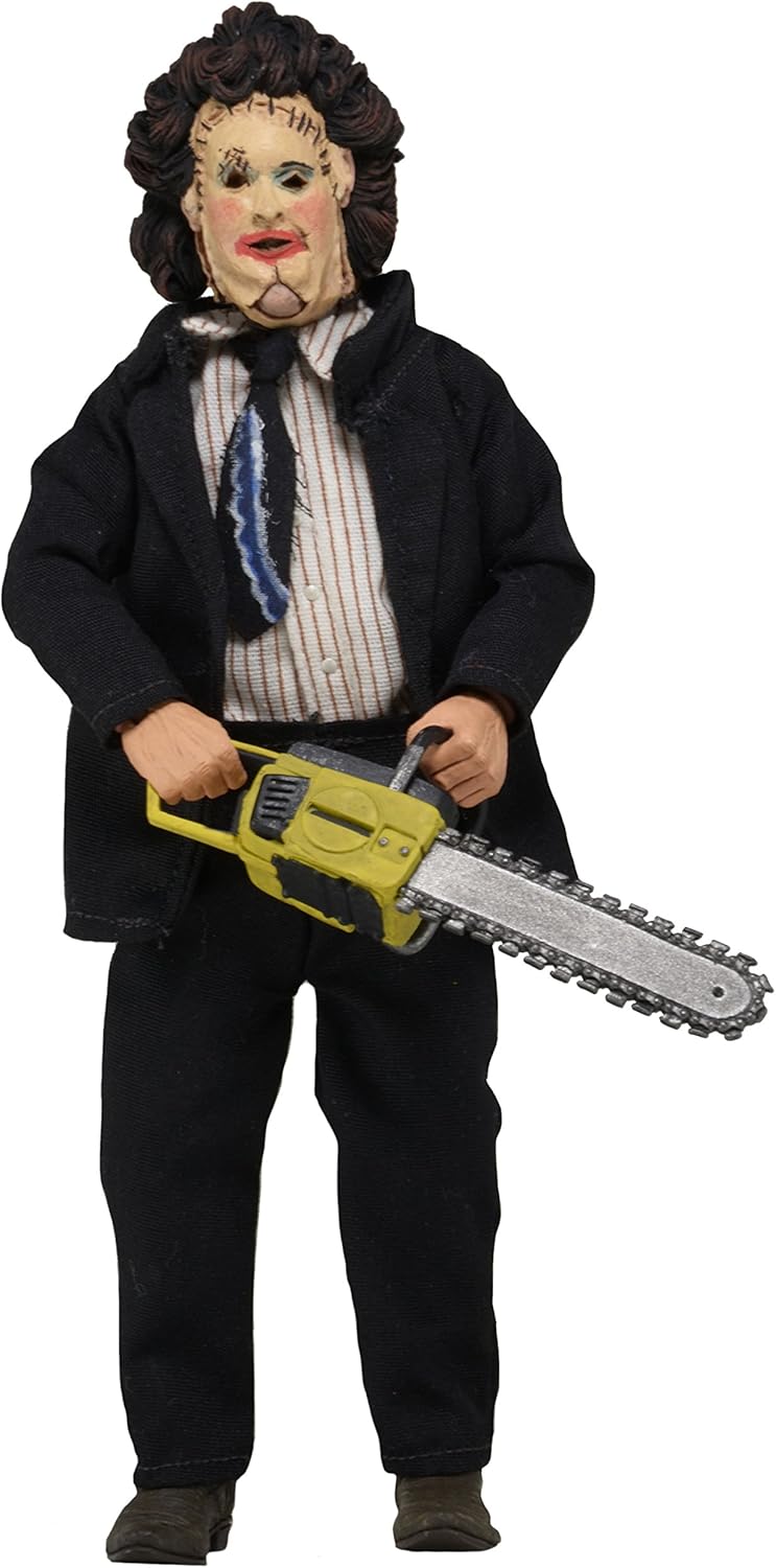 NECA Texas Chainsaw Massacre – Figura de cuero sintético de 8 pulgadas (máscara de dama pequeña y chaqueta de cena)