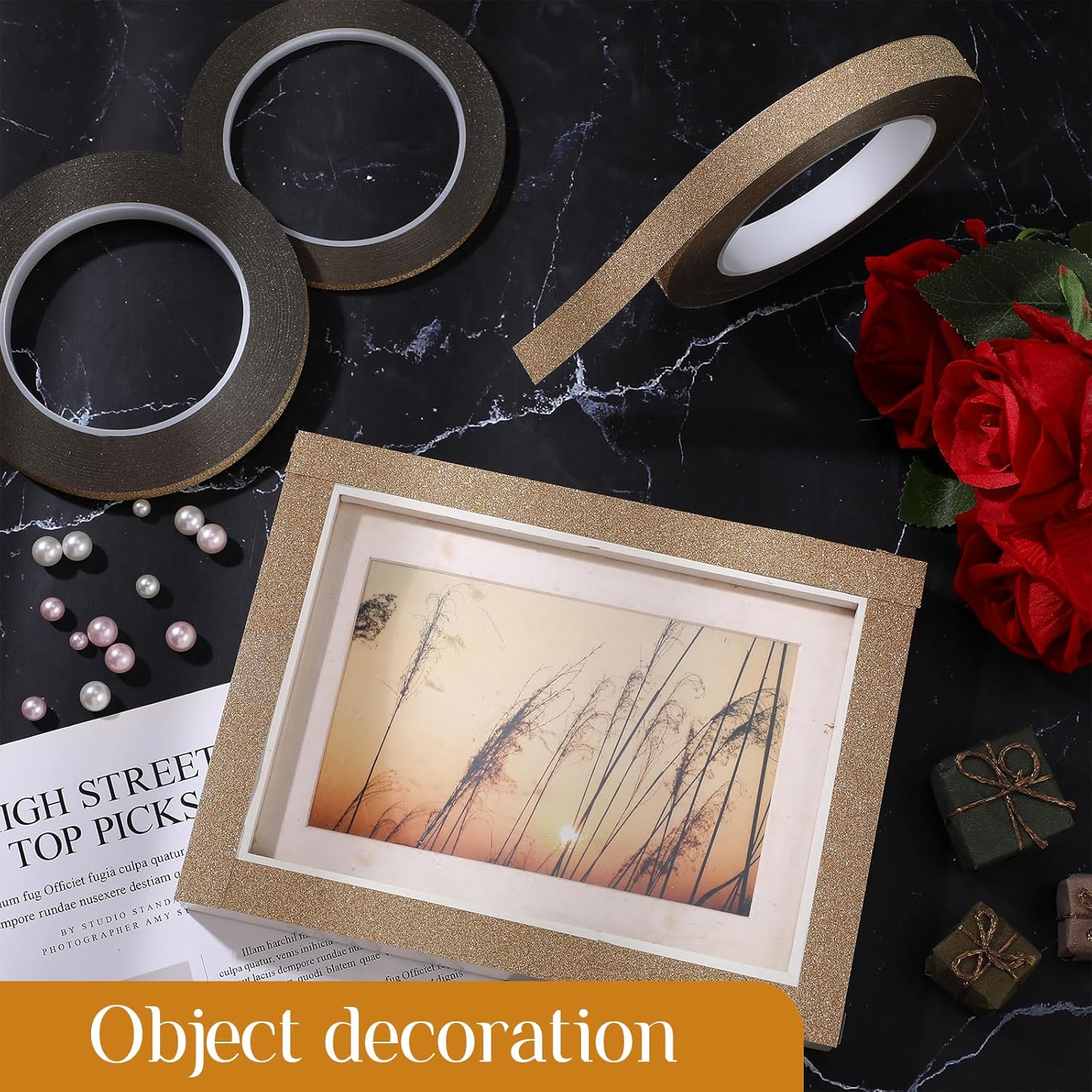 Zonon 3 rollos de cinta, cinta de película de poliéster autoadhesiva, cinta Washi para detalles de Navidad, artes gráficas para paredes, automóviles