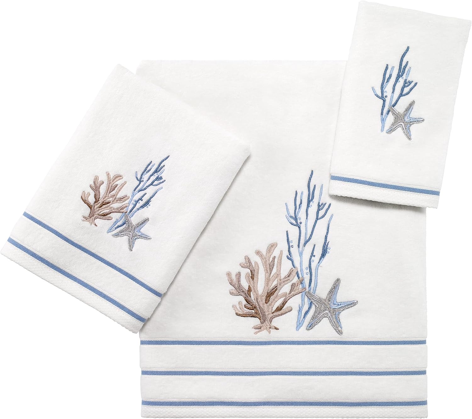 Avanti Linens – Toalla de baño, toalla de algodón suave y absorbente (Colección Costera Abstracta)