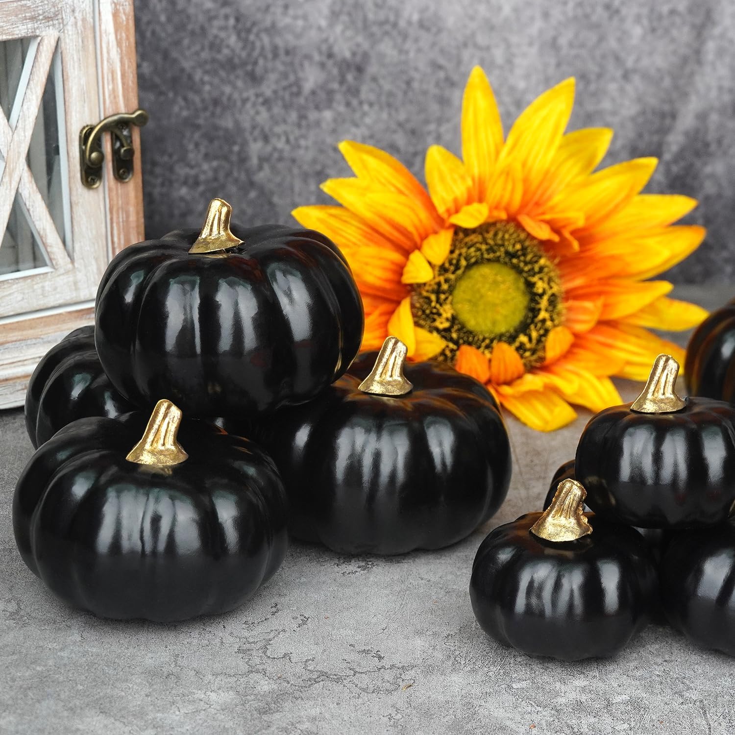 Artmag Calabazas artificiales a granel, 12 unidades de varios tamaños de cosecha, calabaza de espuma falsa para otoño, otoño, Halloween, fiesta en