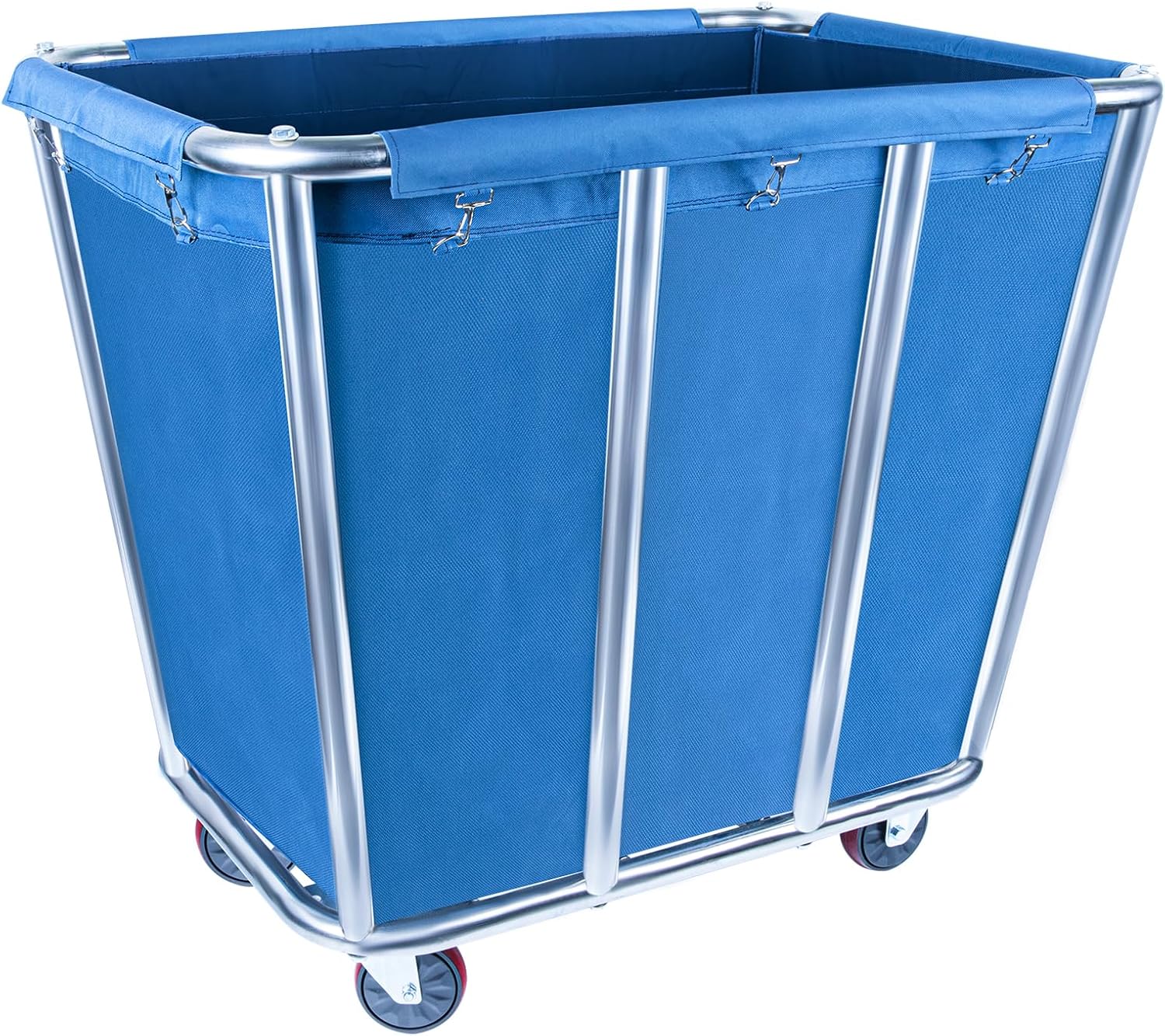 Carrito de lavandería comercial con ruedas de 4 pulgadas, cesta de lavandería grande resistente, 10 bushel (350 litros), cesta de lavandería