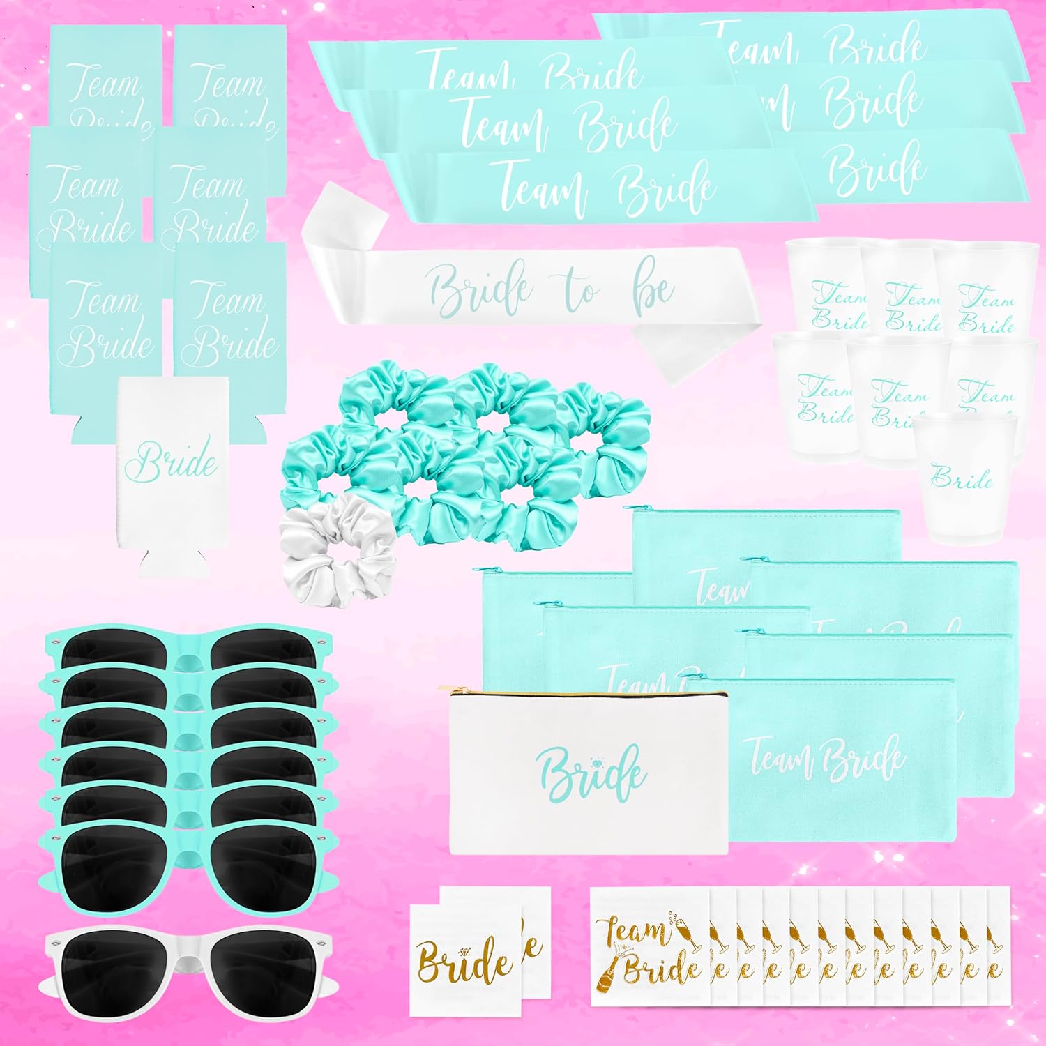 56 piezas de regalos de despedida de soltera, decoraciones, suministros, decoración, accesorios, juegos, decoraciones de despedida de soltera, gafas