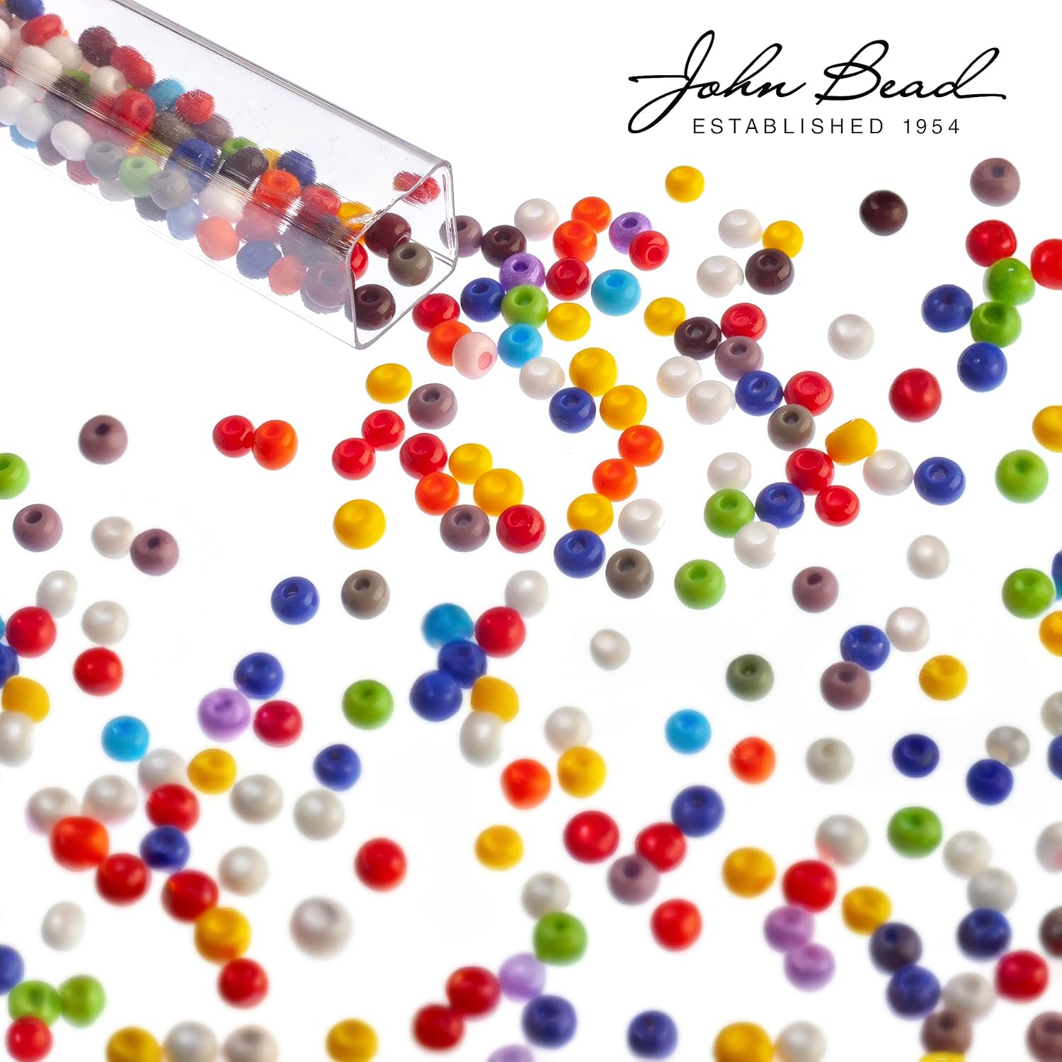John Bead Cuentas de cristal checo 60 con forro de plata rubí para manualidades de joyería, vial de 0.81 oz