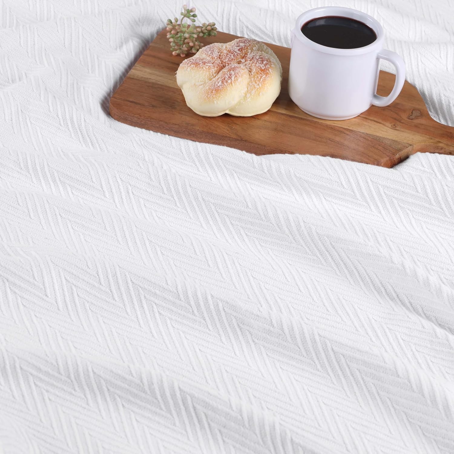 Superior Manta 100% algodón de gran tamaño, manta tejida para sofá, cama, ropa de cama, casa de campo, artículos esenciales para el hogar, mantas