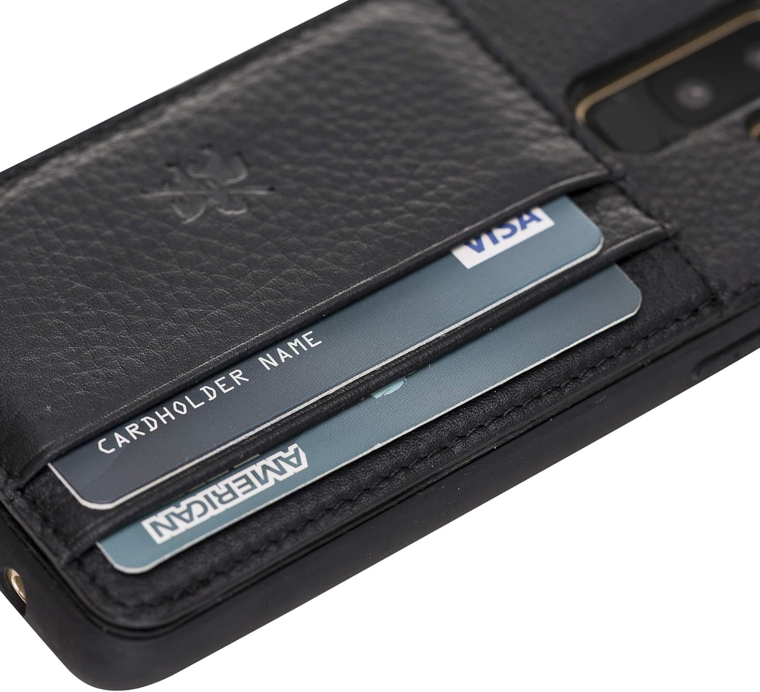 Venito Pisa – Funda de piel con soporte para Samsung Galaxy S9+ Plus, color negro