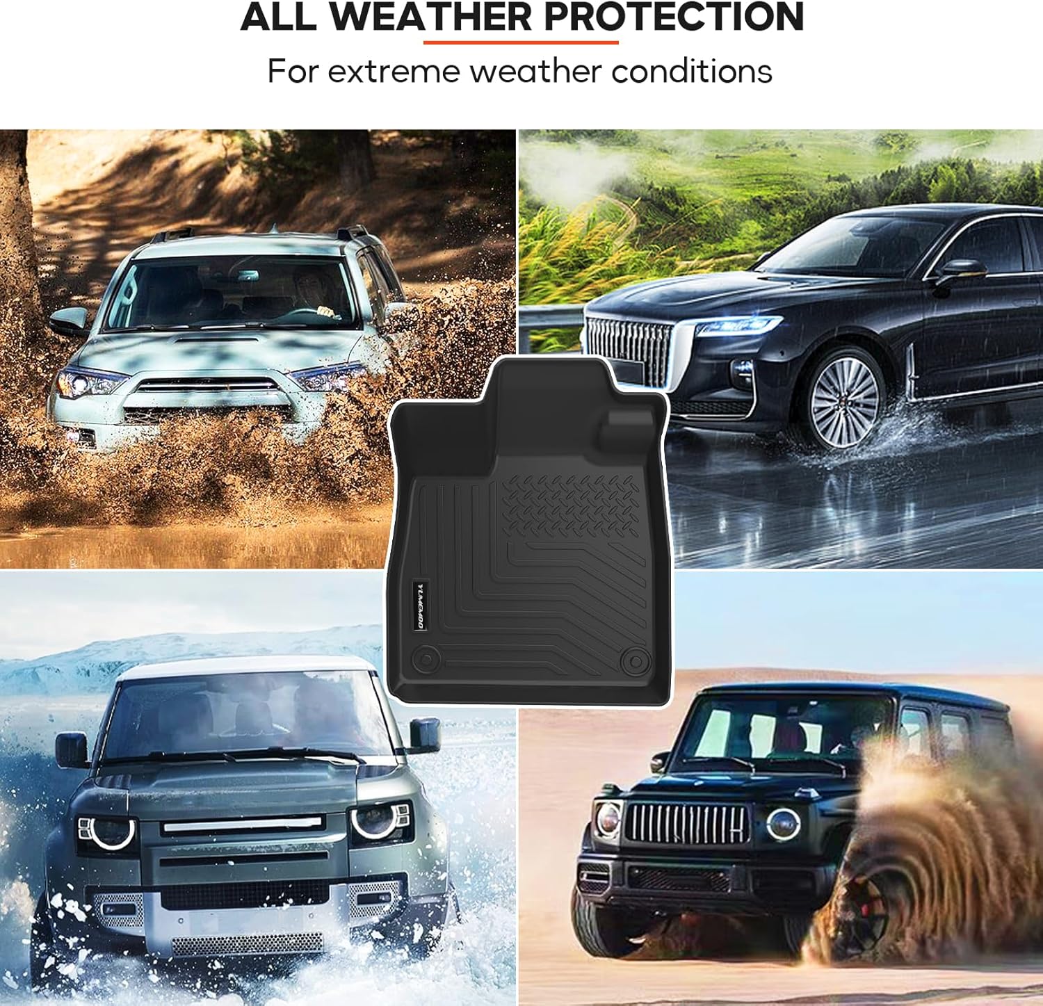 Yumemoo Alfombrillas para todo tipo de clima para Honda Pilot 2023 2024, forros de goma TPE de ajuste personalizado para Honda Pilot 2024 2023,
