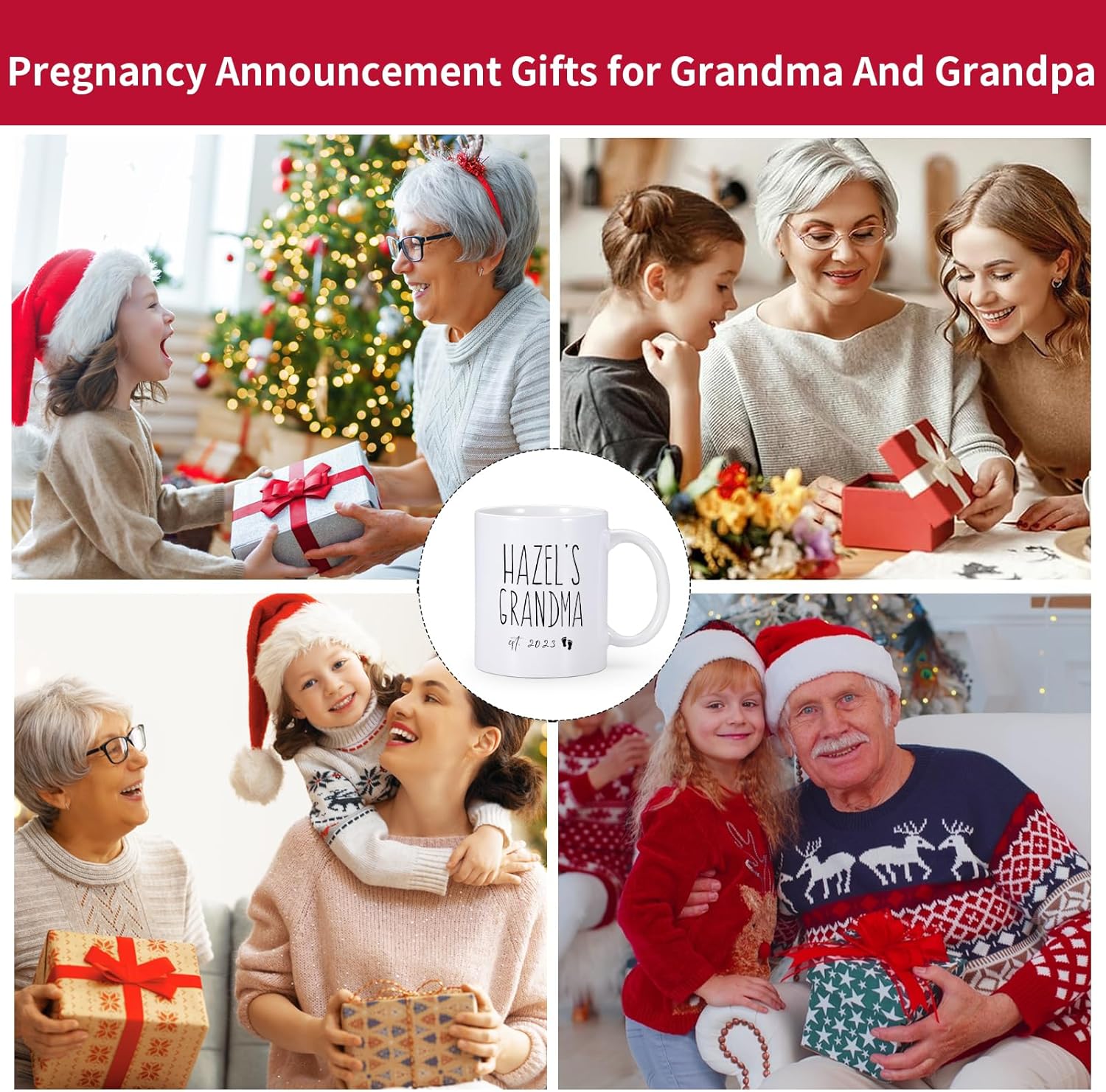 Taza personalizada con texto en inglés “Promoted To Grandma 2023”, regalos para la abuela por primera vez, anuncio de embarazo para abuela,