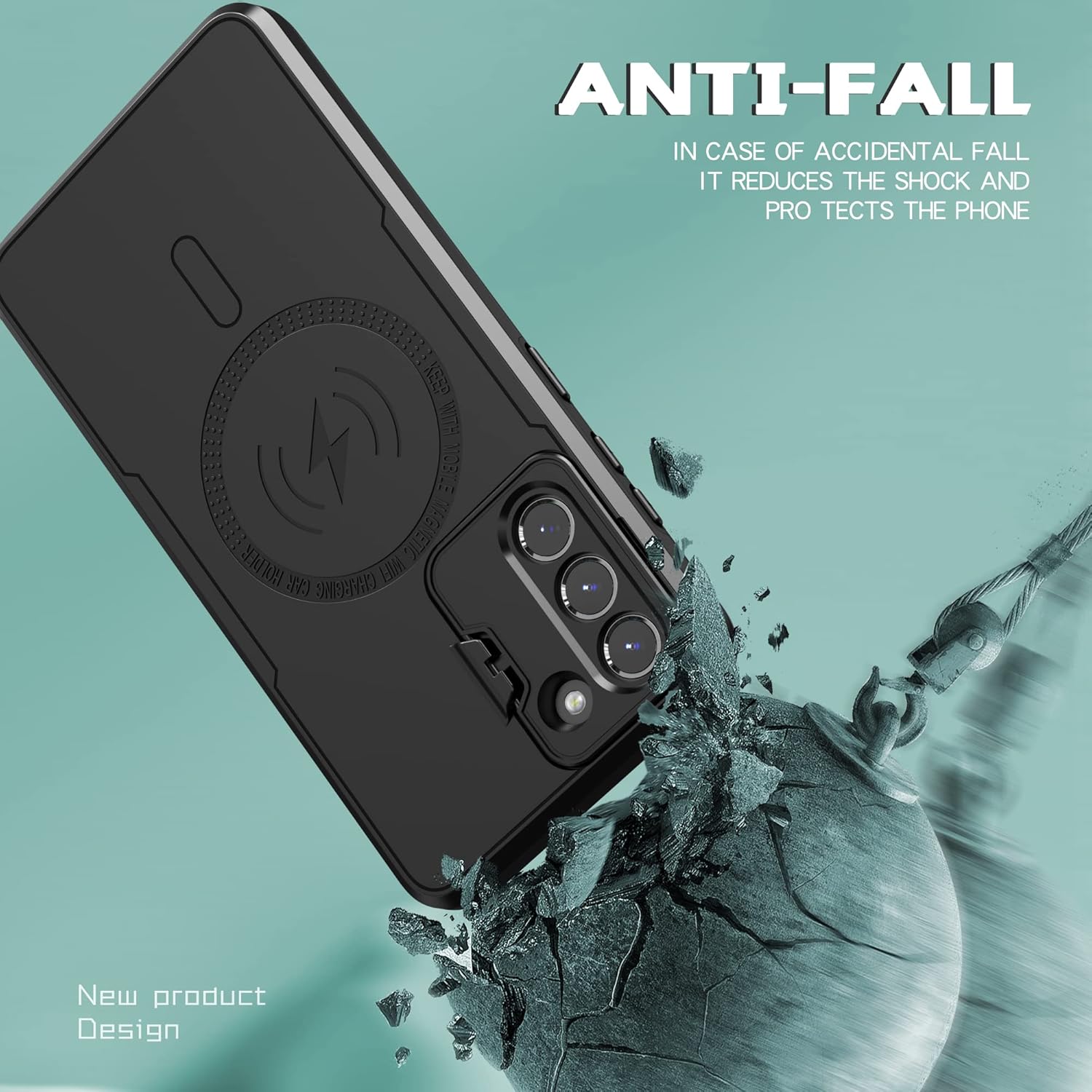 Asuwish Funda de teléfono para Samsung Galaxy S21 FE 5G con protector de pantalla de vidrio templado y soporte delgado, accesorios móviles híbridos