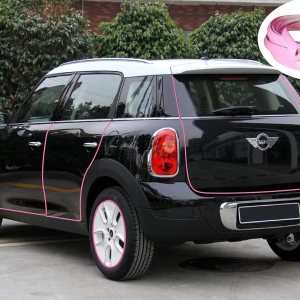 Tira decorativa de color rosa suave autoadhesiva para exterior e interior, moldura universal para salpicadero, ventana, puerta, cuerpo lateral, tira Tira decorativa de color rosa suave autoadhesiva para exterior e interior, moldura universal para salpicadero, ventana, puerta, cuerpo lateral, tira