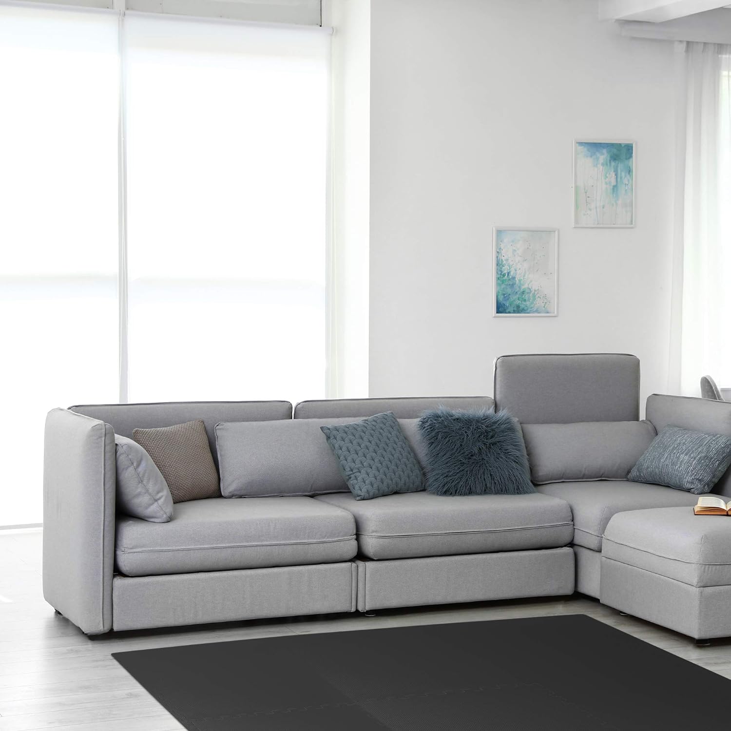 We Sell Mats Azulejos multiusos de espuma etilvinilacetato con un grosor de 0.5 pulgadas, tapetes para suelo entrelazadas para gimnasios interiores