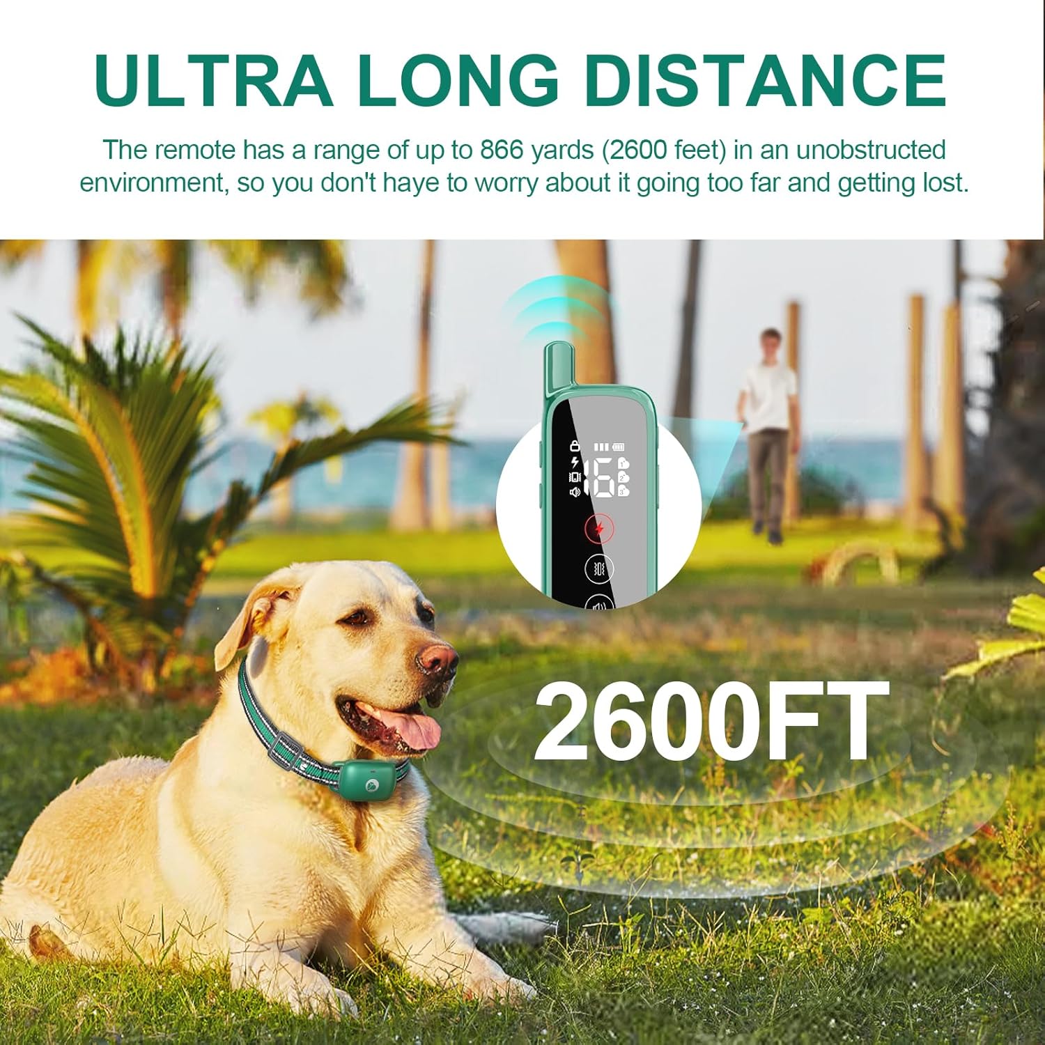 Collar de entrenamiento para perros, collar de choque para perros con bloqueo de seguridad, collar electrónico impermeable con control remoto de