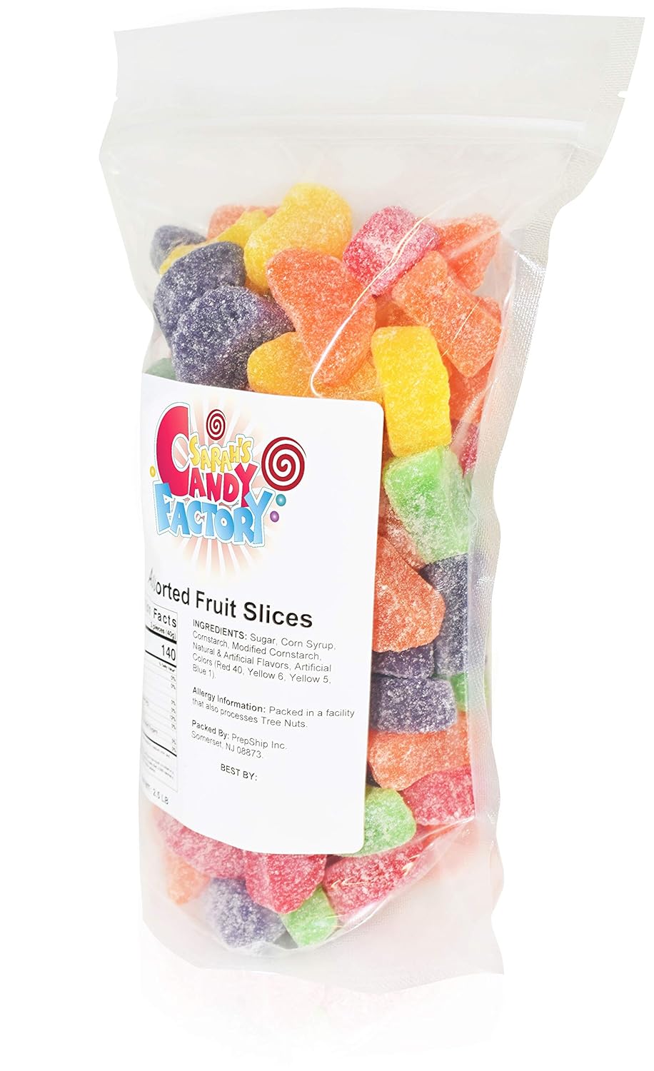 Sarah’s Candy Factory Caramelos surtidos de rebanadas de frutas en bolsa resellable, 2.5 libras